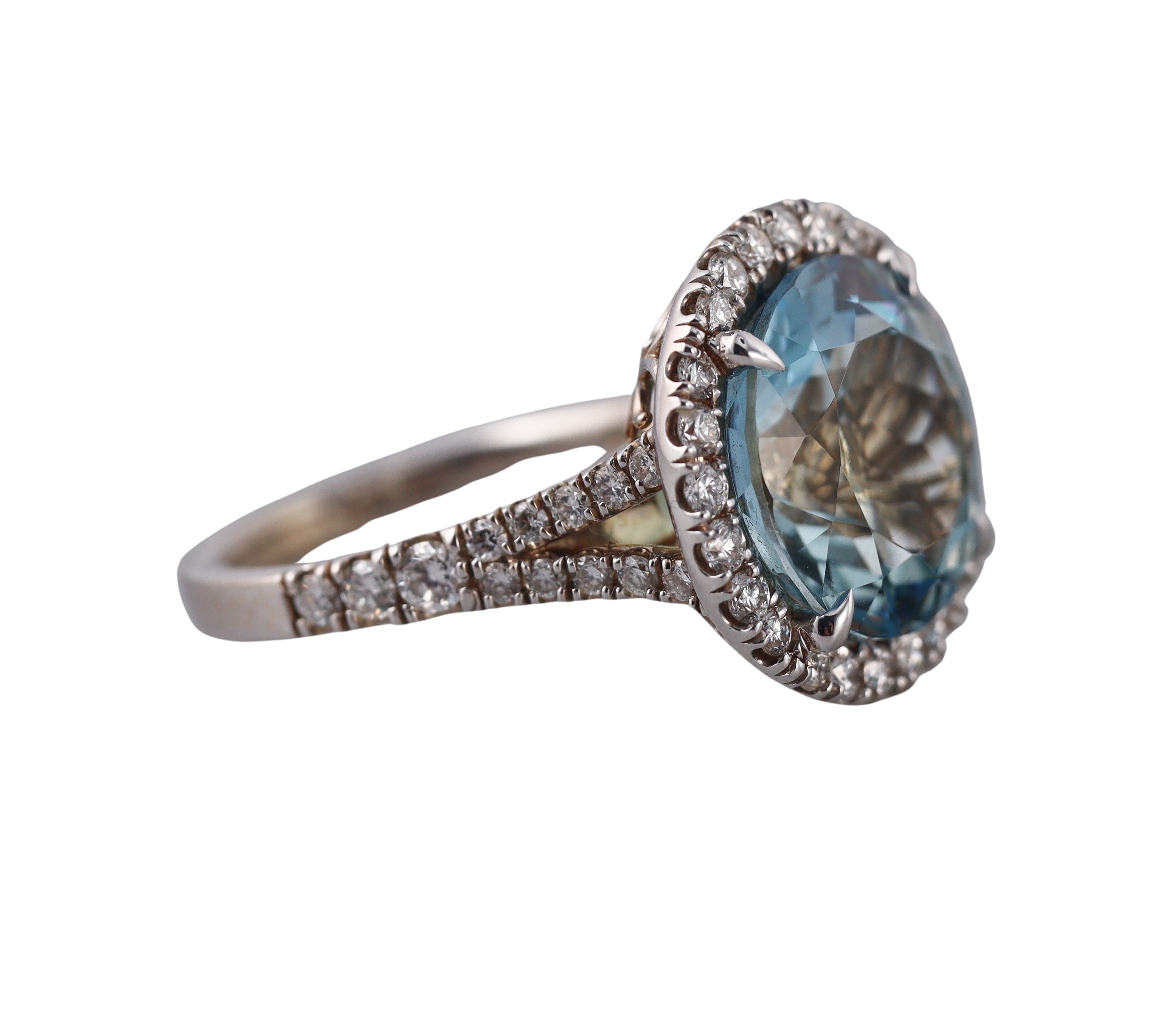 5.77ct Aquamarine Diamond Gold Ring