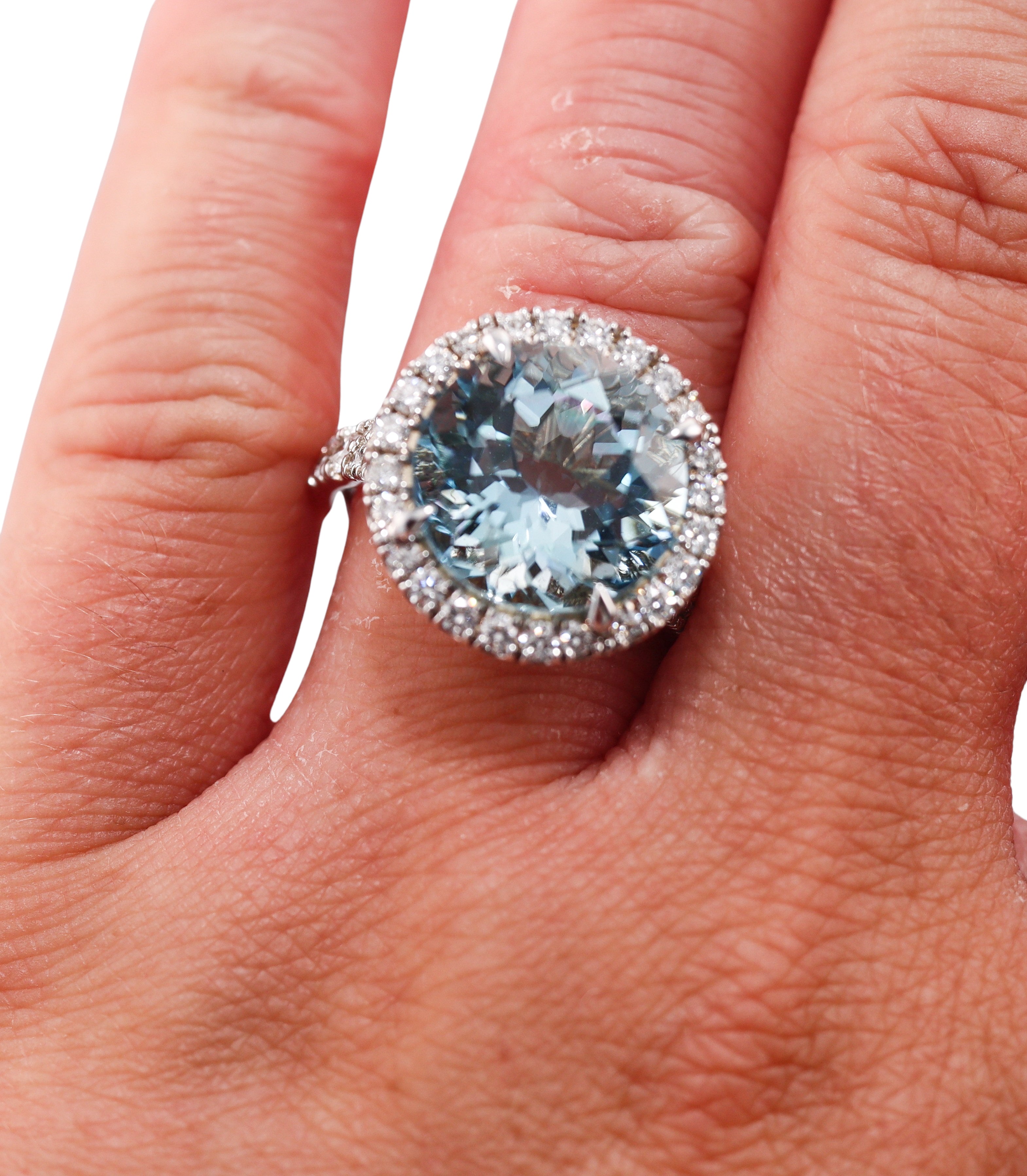 5.77ct Aquamarine Diamond Gold Ring