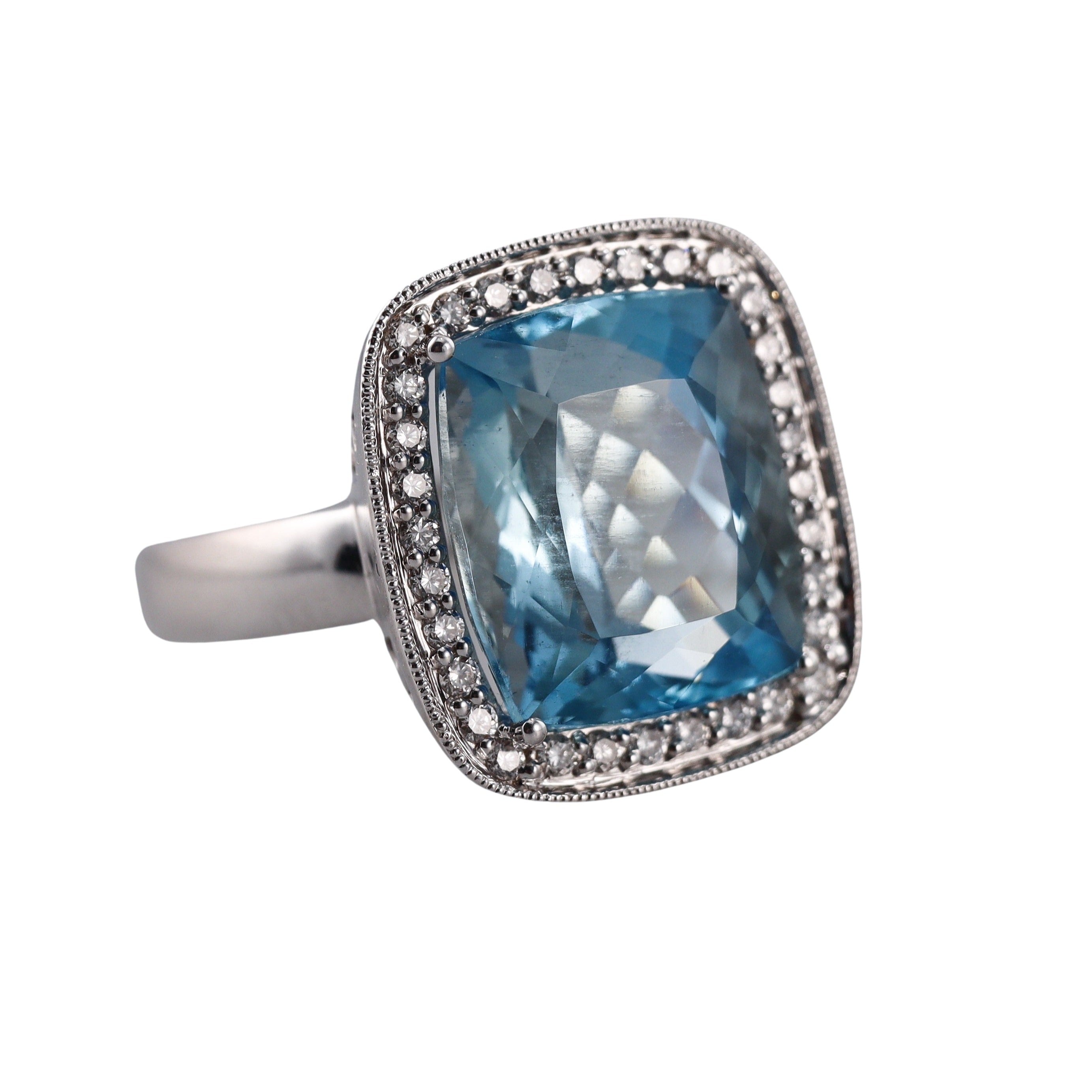 10.22ct Aquamarine Diamond Gold Ring