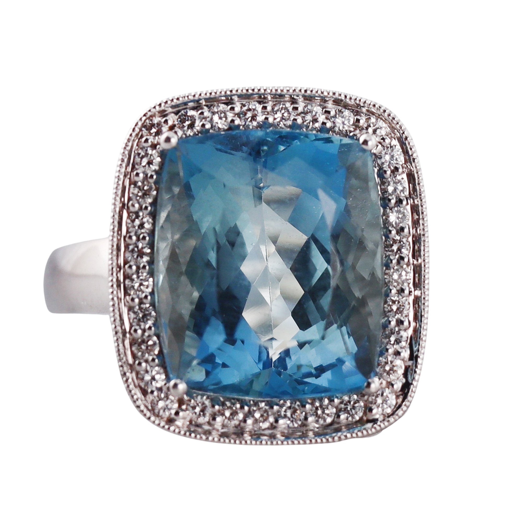 10.22ct Aquamarine Diamond Gold Ring