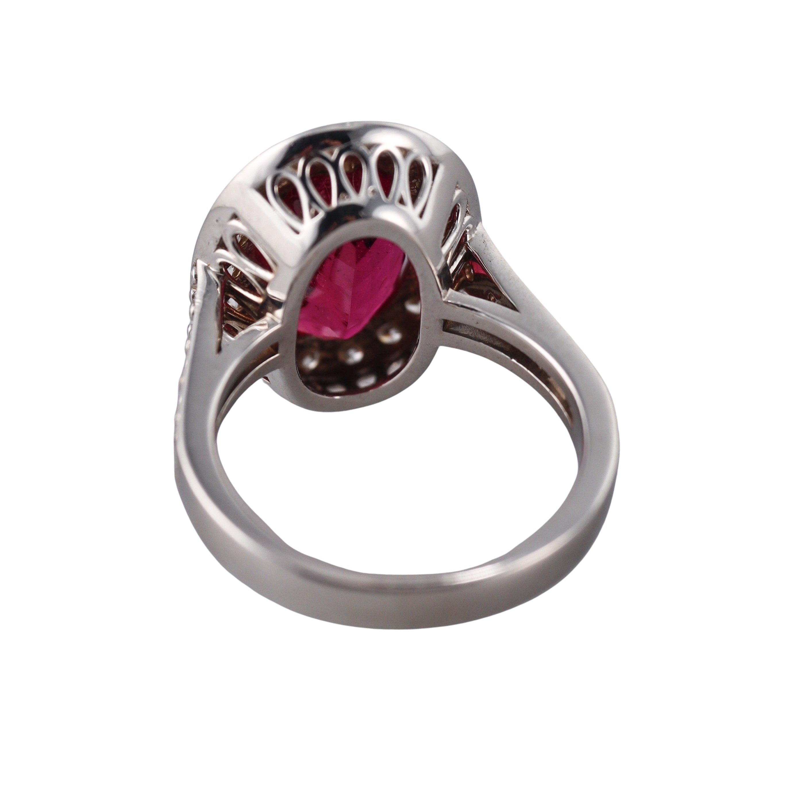 4.88ct Rubellite Tourmaline Diamond Gold Ring