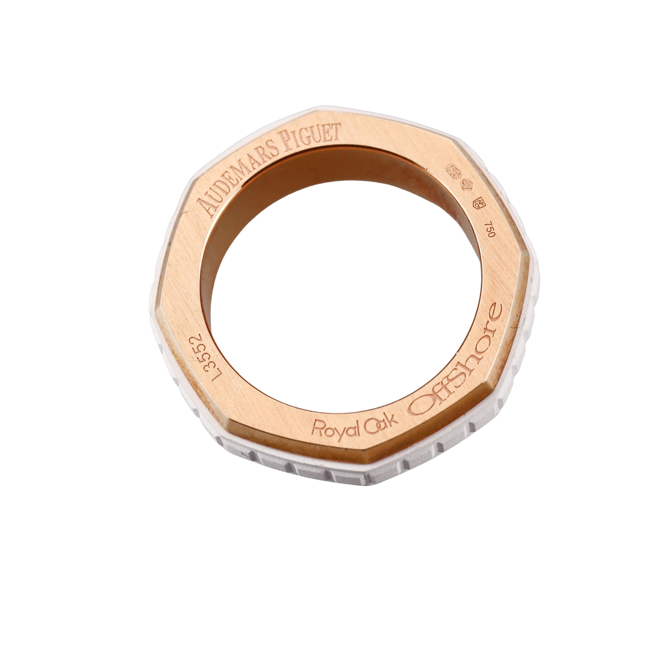 Audemars Piguet Diamond Rubber Gold Royal Oak Offshore Ring