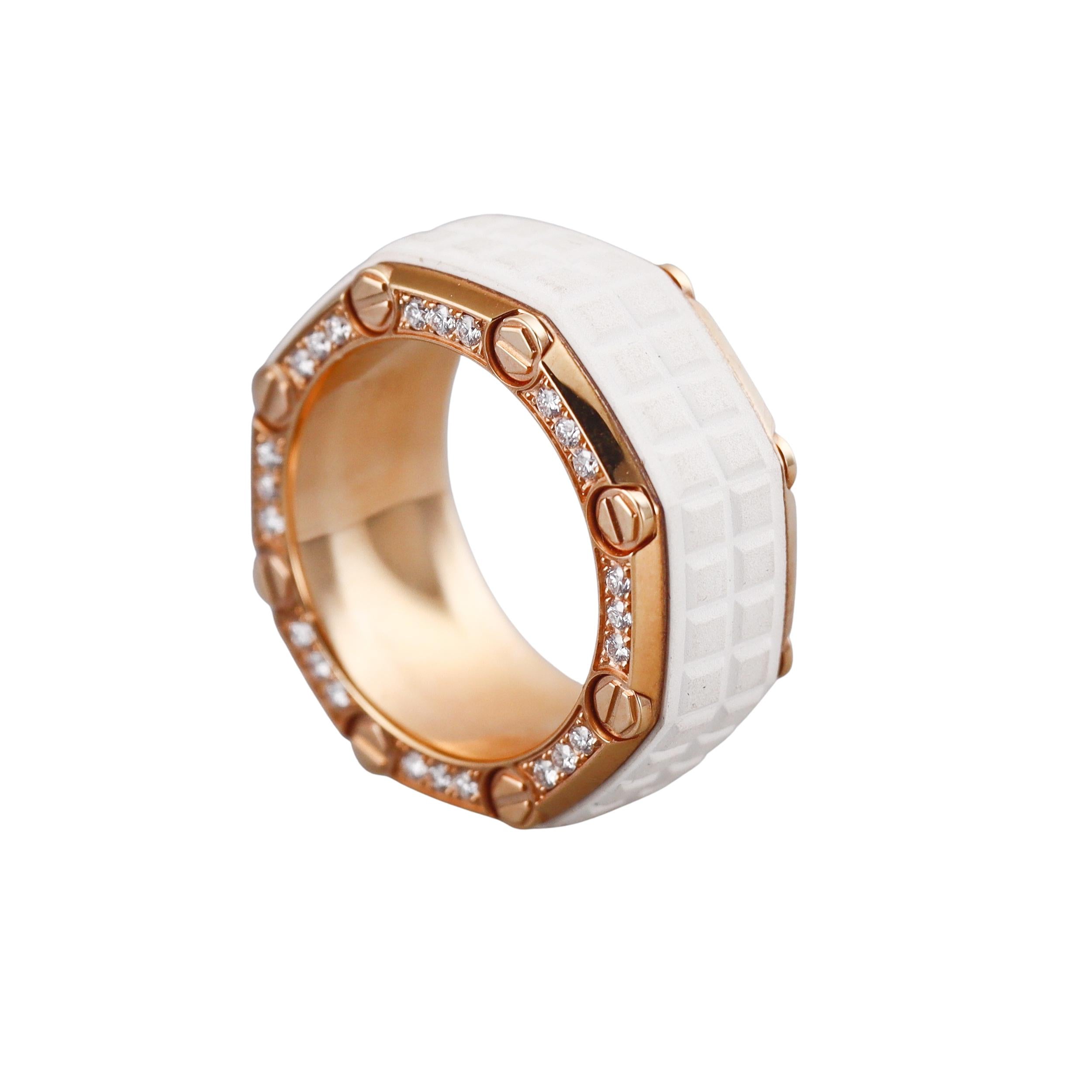 Audemars Piguet Diamond Rubber Gold Royal Oak Offshore Ring