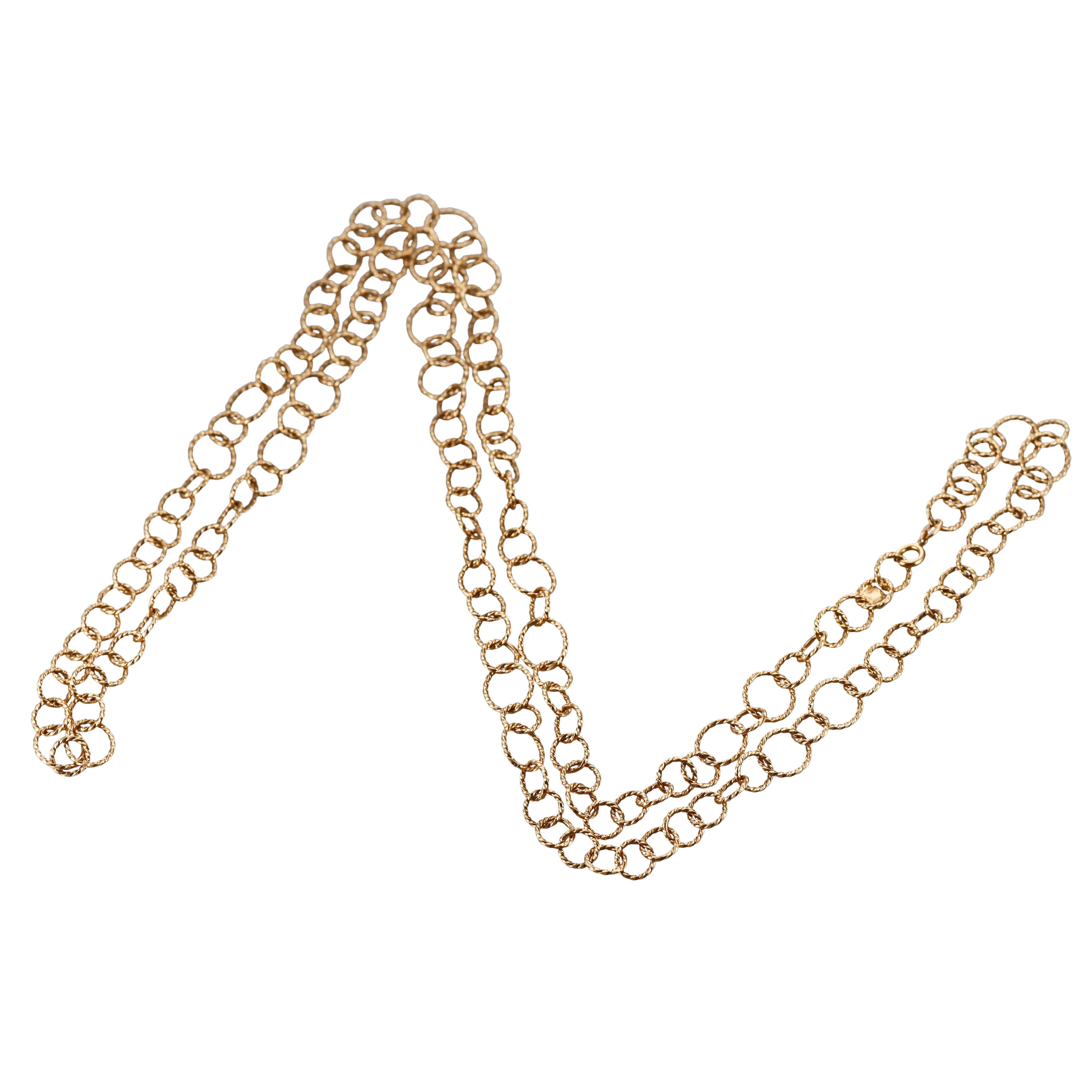 Vintage Tiffany & Co Yellow Gold Woven Chain Link Necklace