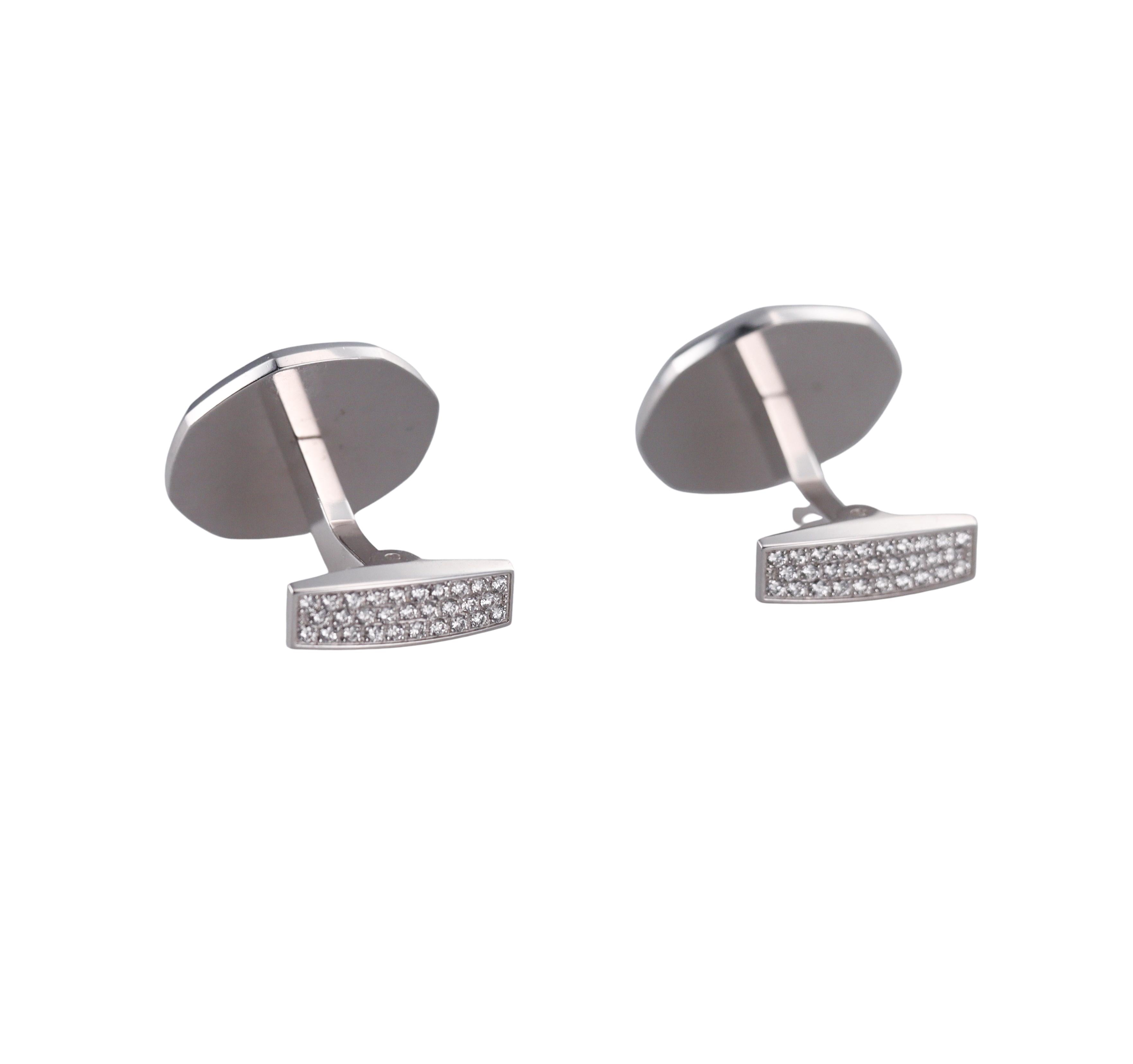 Audemars Piguet Diamond Onyx Gold Tuxedo Cufflinks