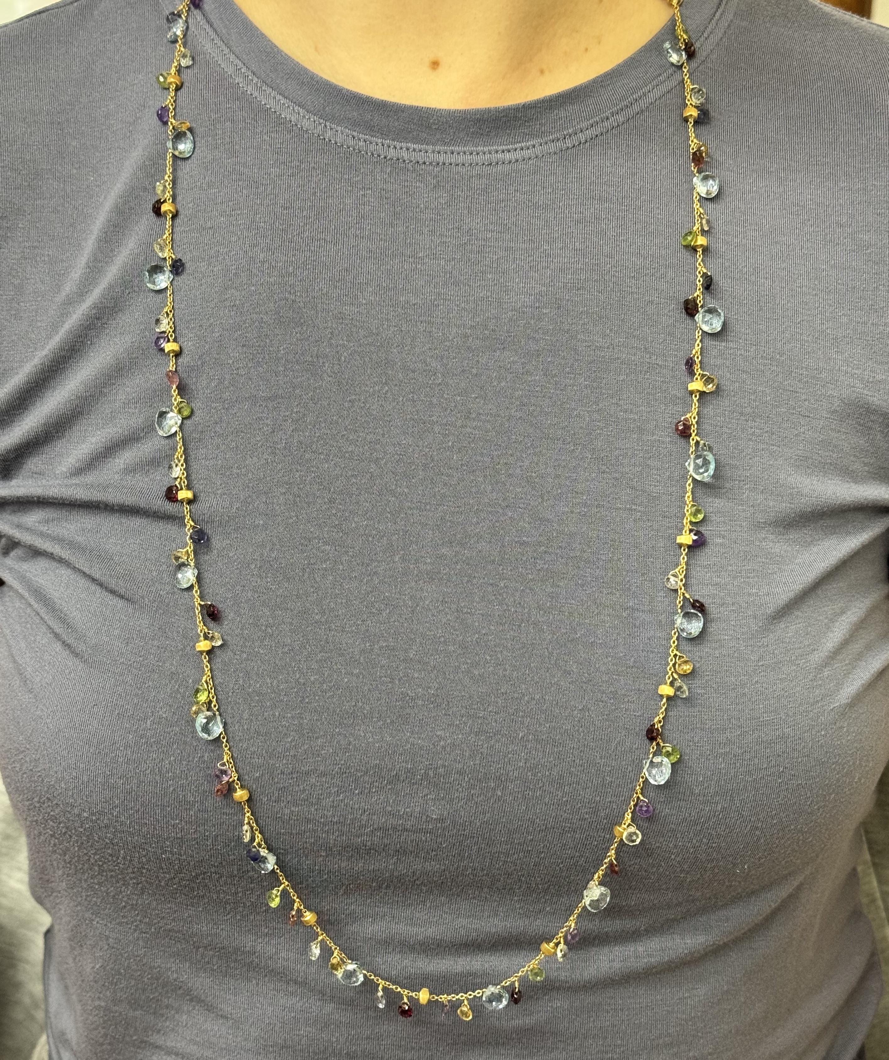 Marco Bicego Paradise Multi Gemstone Gold Necklace