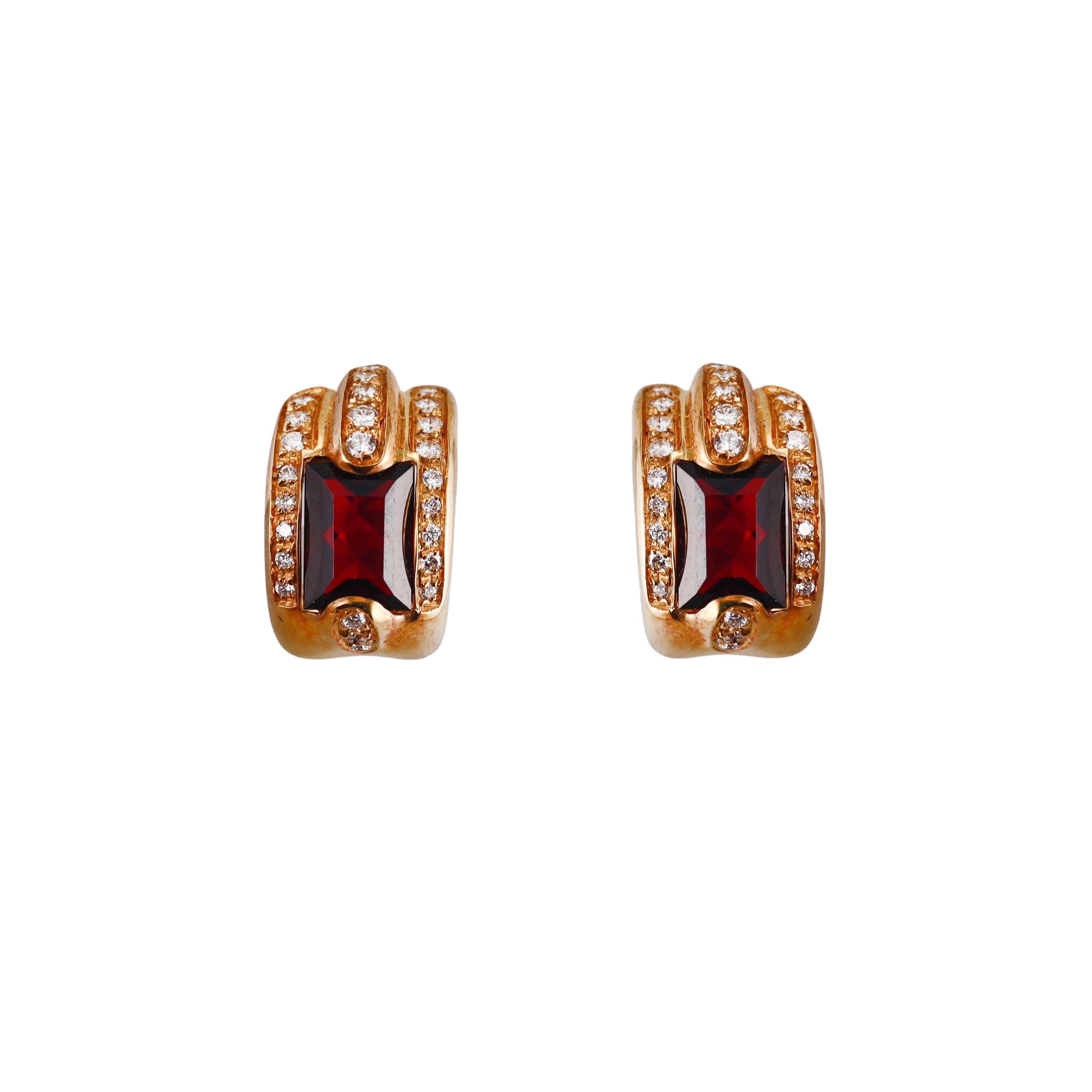 Audemars Piguet Promesse Diamond Garnet Gold Earrings