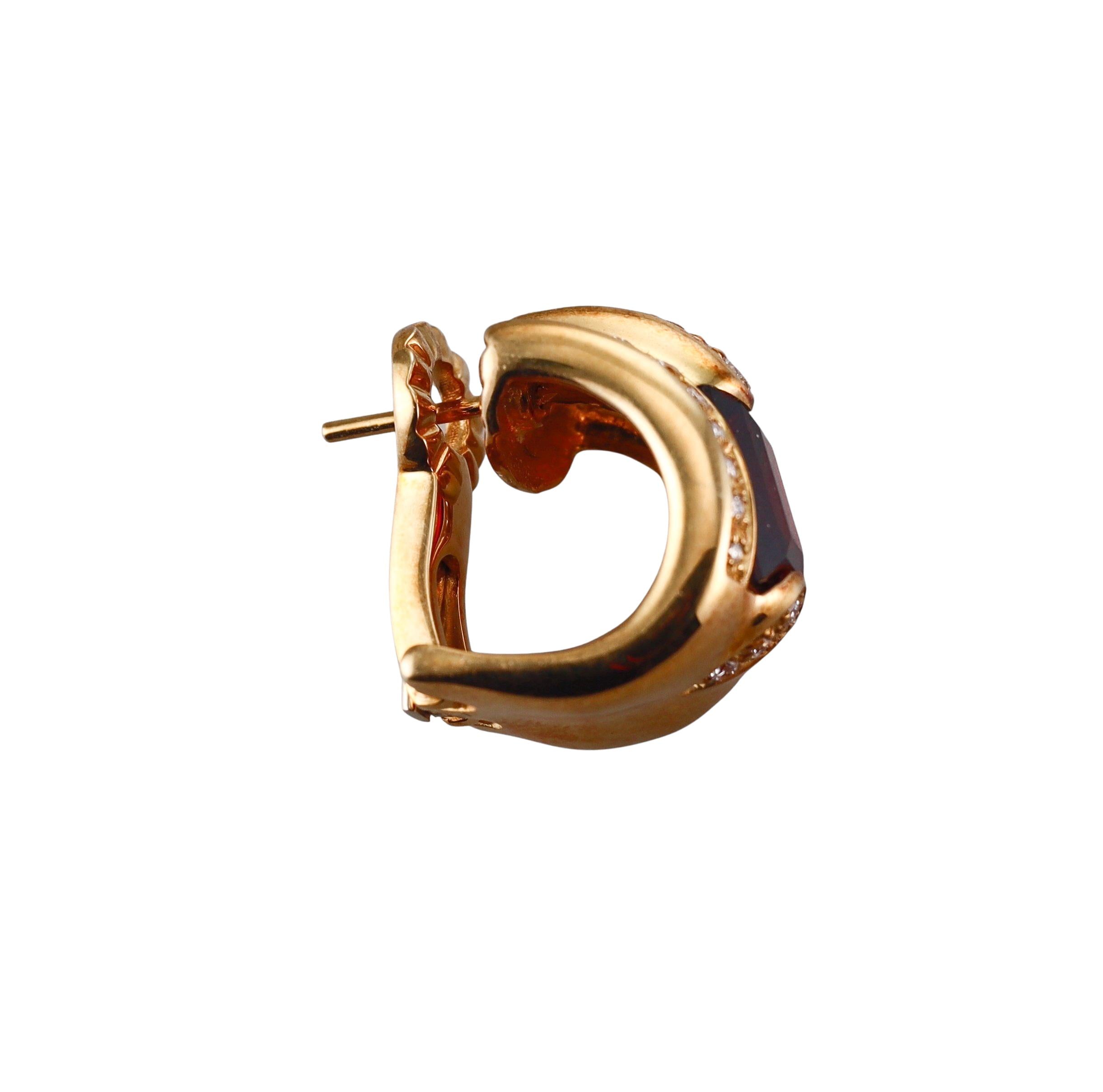 Audemars Piguet Promesse Diamond Garnet Gold Earrings
