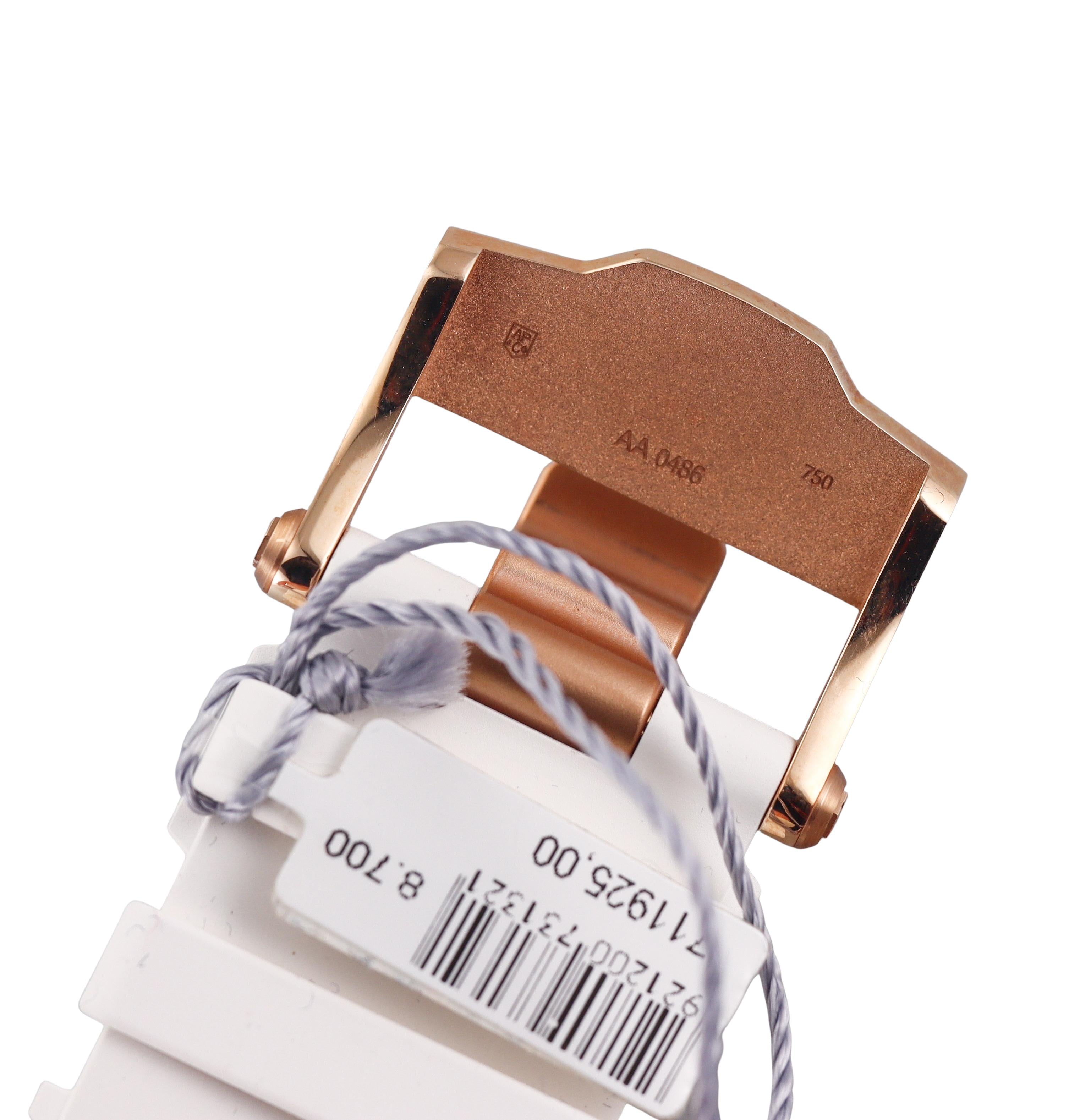 Audemars Piguet Rose Gold Diamond Royal Oak Offshore Rubber Bracelet