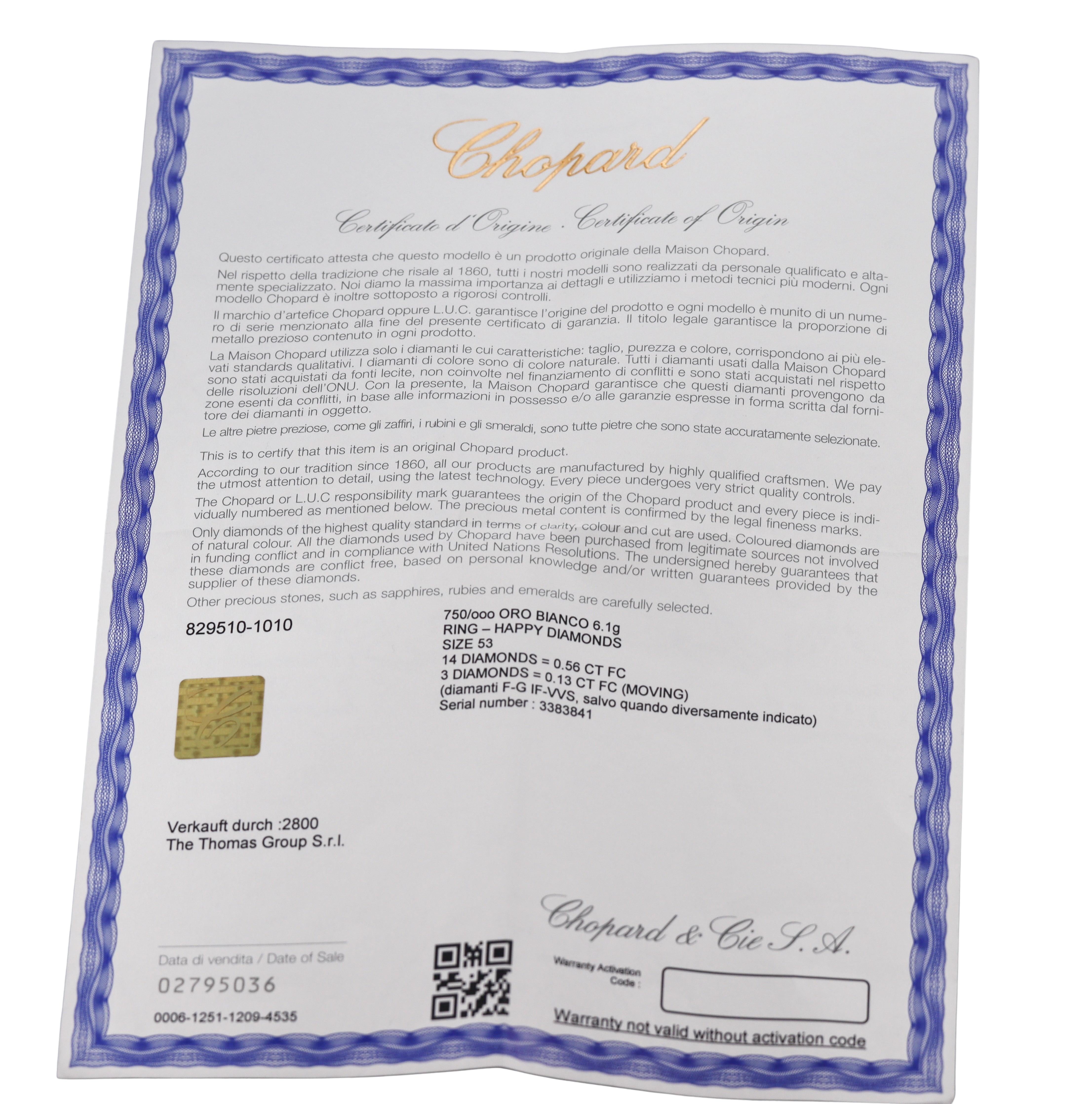 Chopard Happy Hearts Diamond Gold Ring 829510-1010