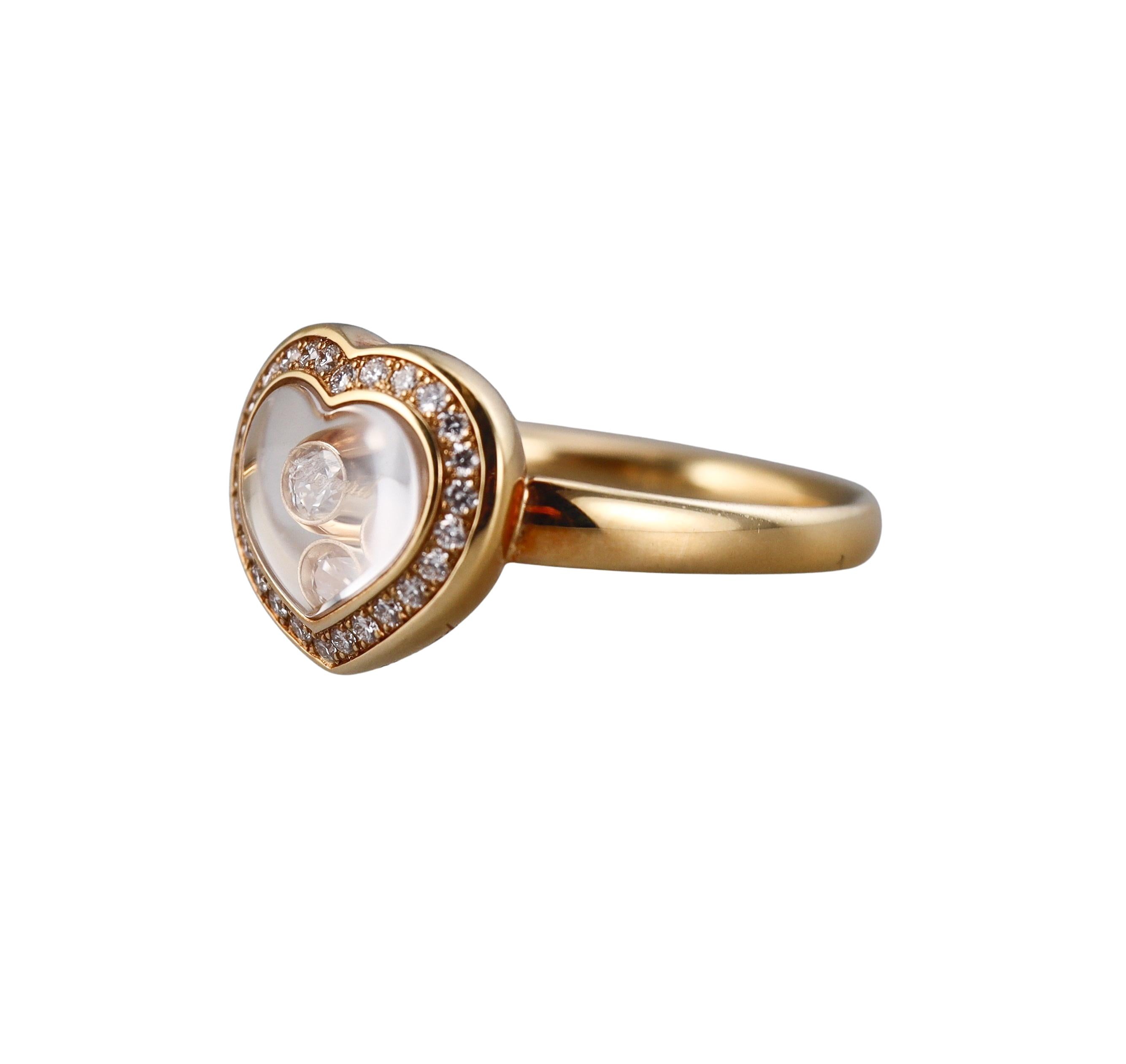 Chopard Happy Hearts Diamond Gold Ring 829203-0039