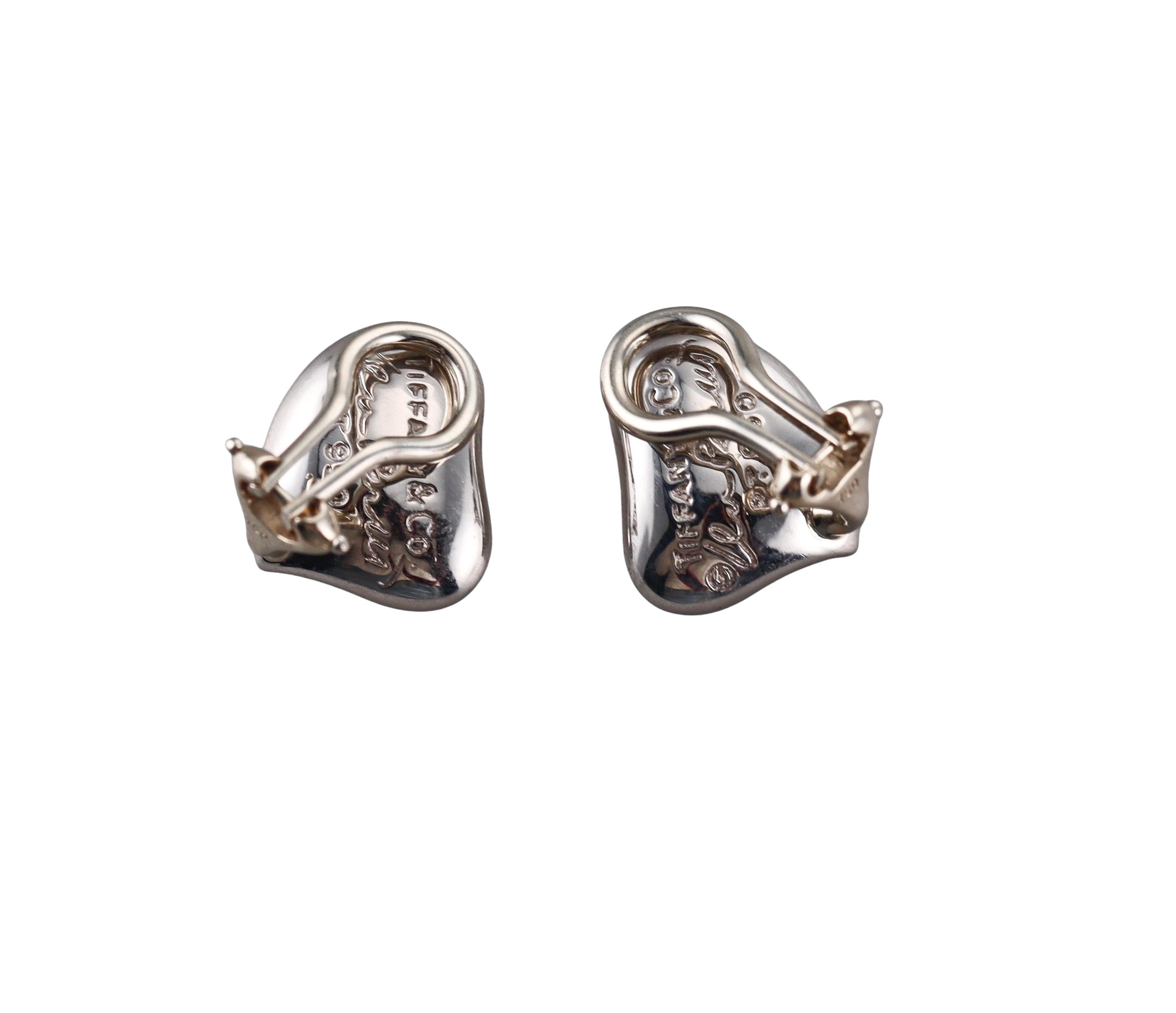 Tiffany & Co Elsa Peretti Open Heart Diamond Platinum Earrings