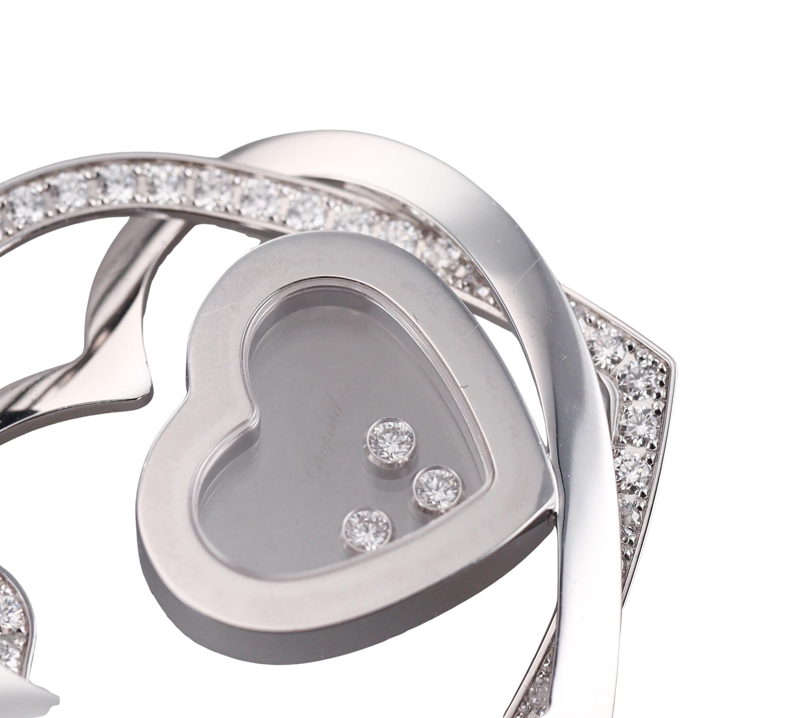 Chopard Happy Hearts Diamond Gold Pendant Cord Necklace 796881-1001