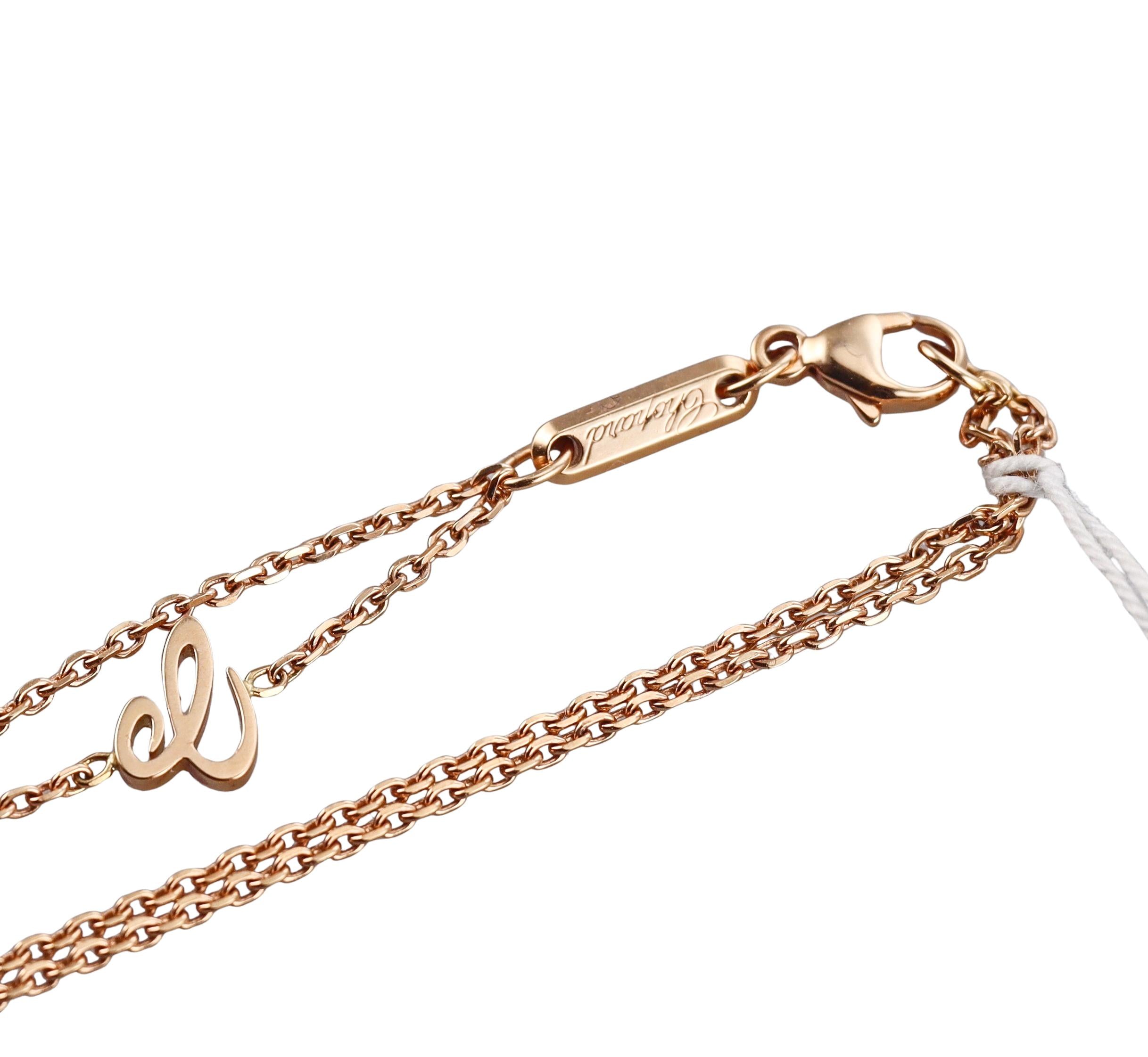 Chopard Happy Hearts Diamond Gold Pendant Necklace 799202-5003