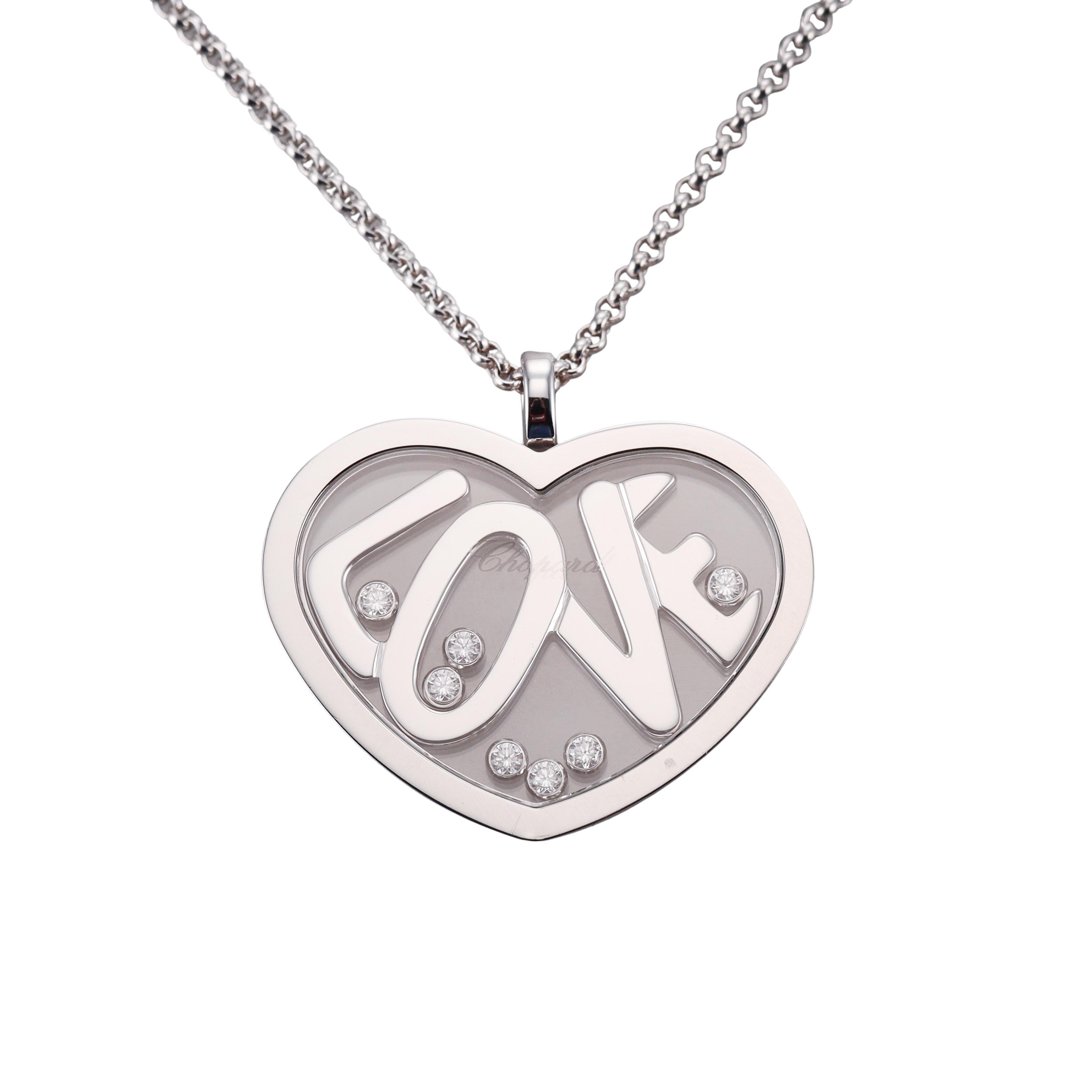 Chopard Happy Hearts Love Diamond Gold Pendant Necklace 795282-1001