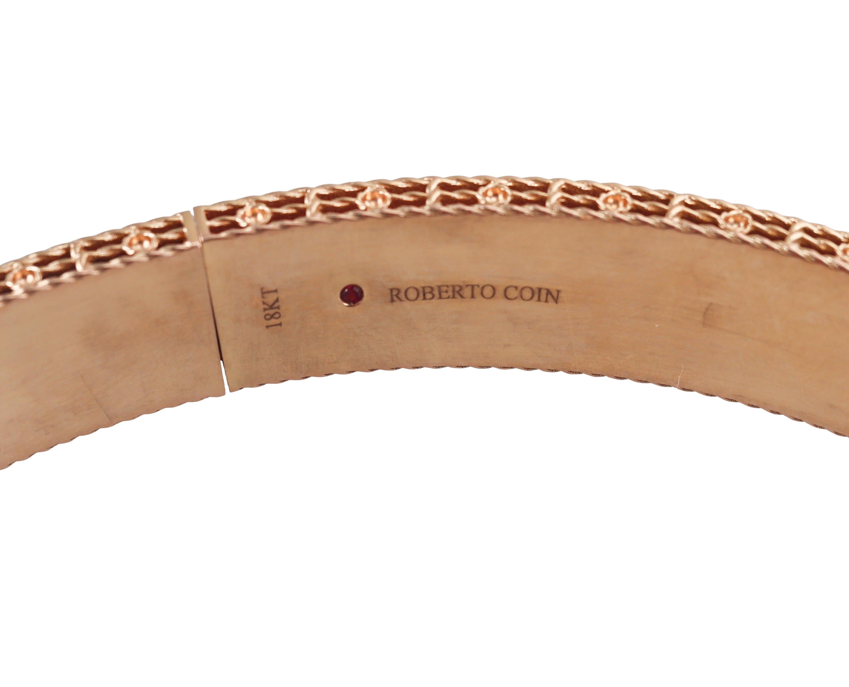 Roberto Coin Venetian Princess Black & White Diamond Rose Gold Collar Necklace