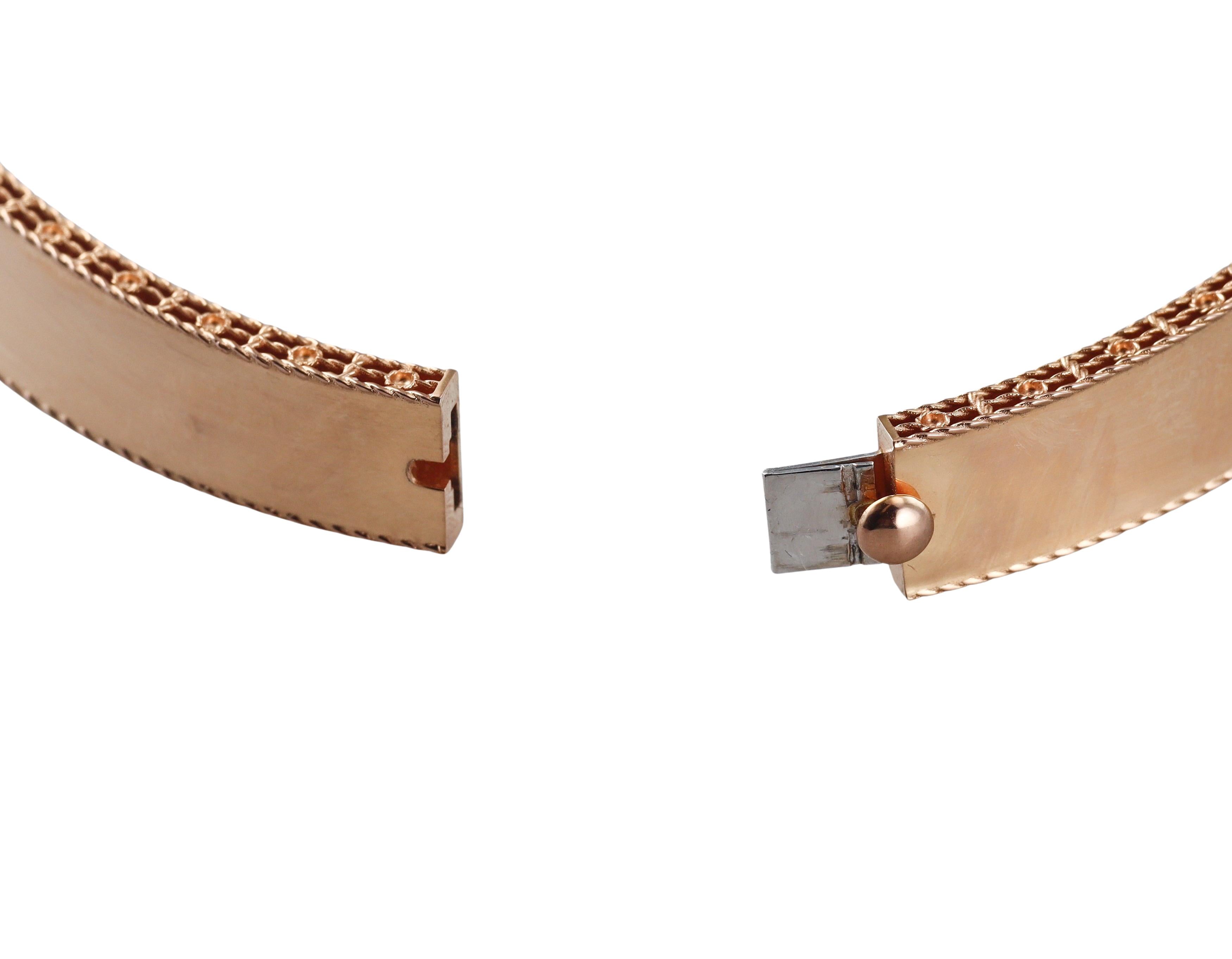 Roberto Coin Venetian Princess Black & White Diamond Rose Gold Collar Necklace