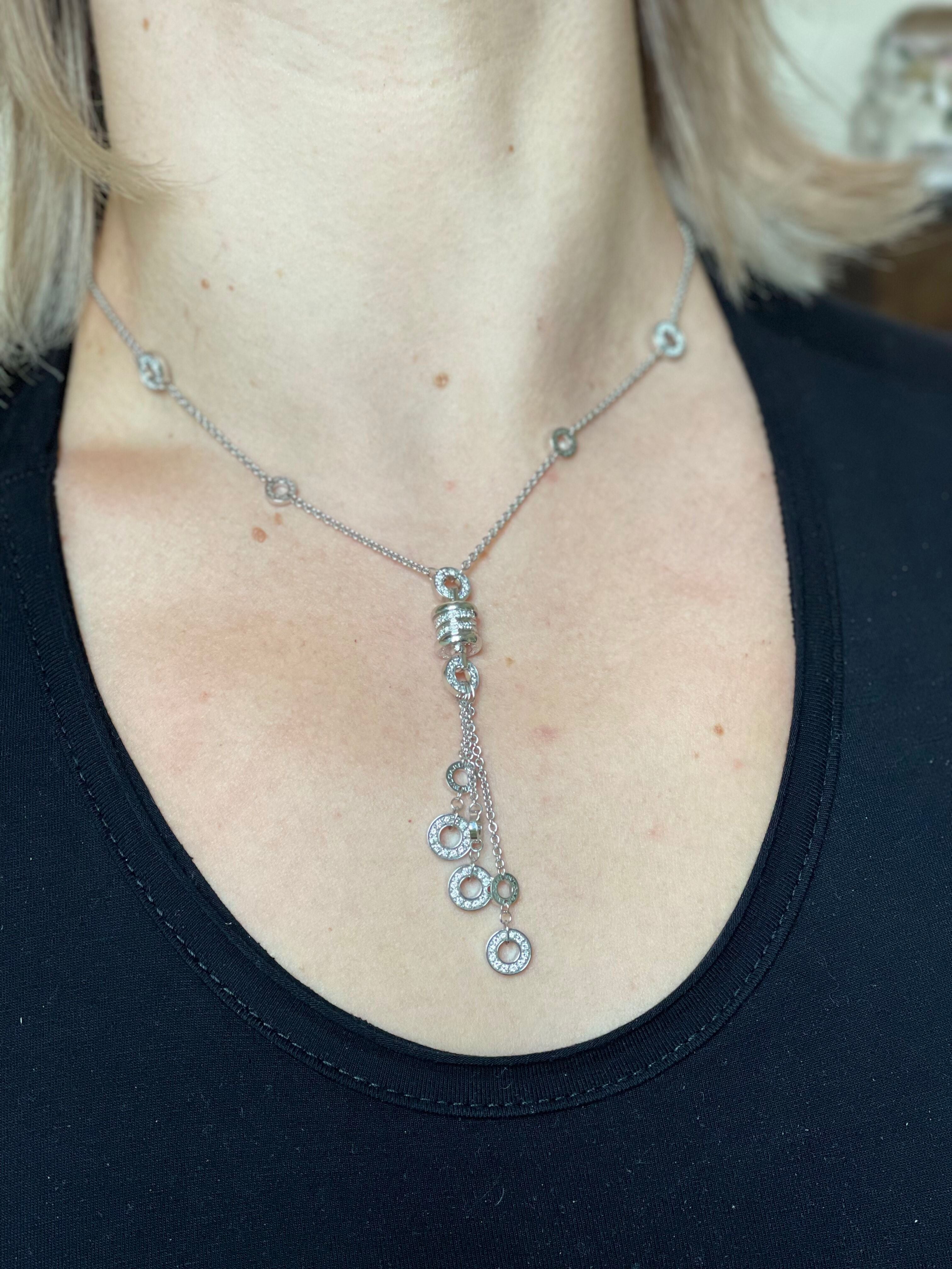 Bulgari B.Zero1 Diamond Gold Drop Pendant Necklace