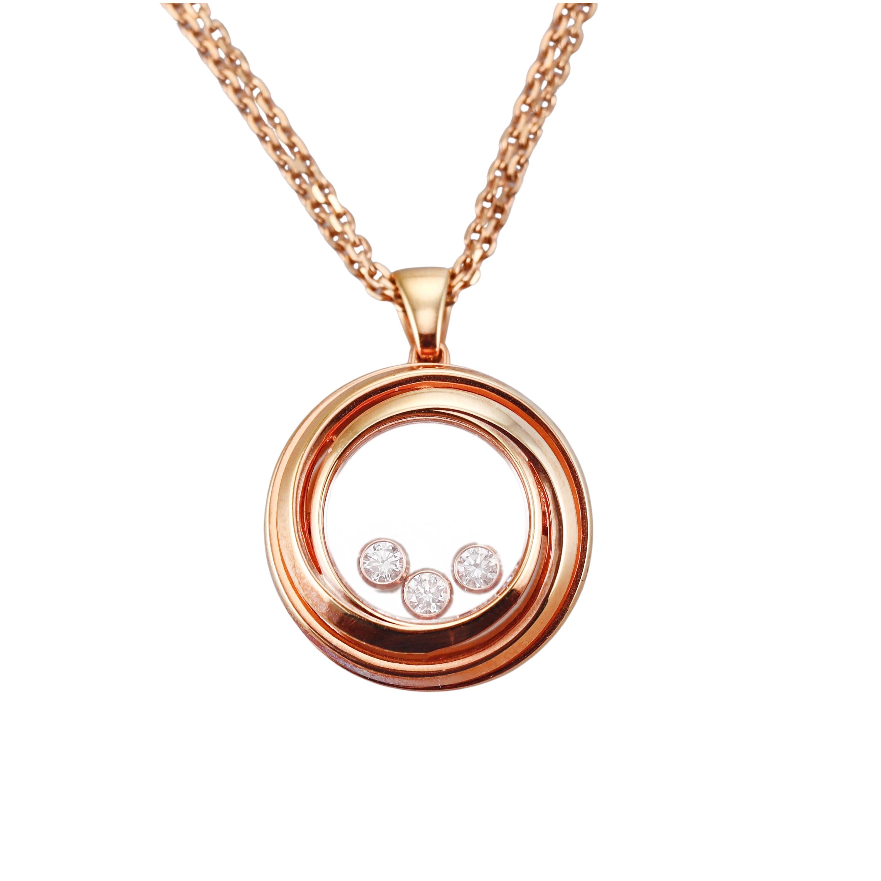 Chopard Happy Emotions Gold Diamond Pendant Necklace 799217-5001