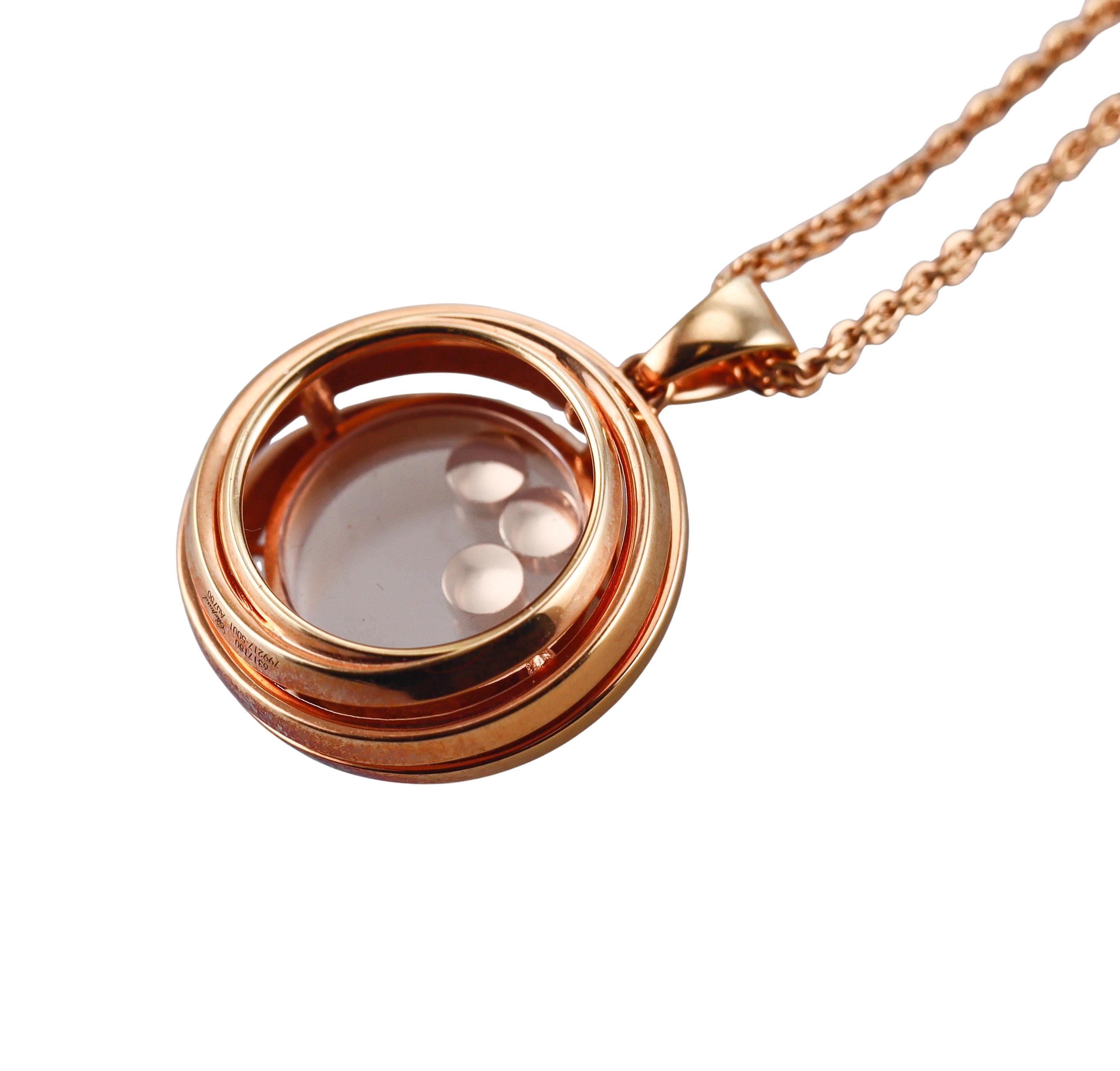 Chopard Happy Emotions Gold Diamond Pendant Necklace 799217-5001