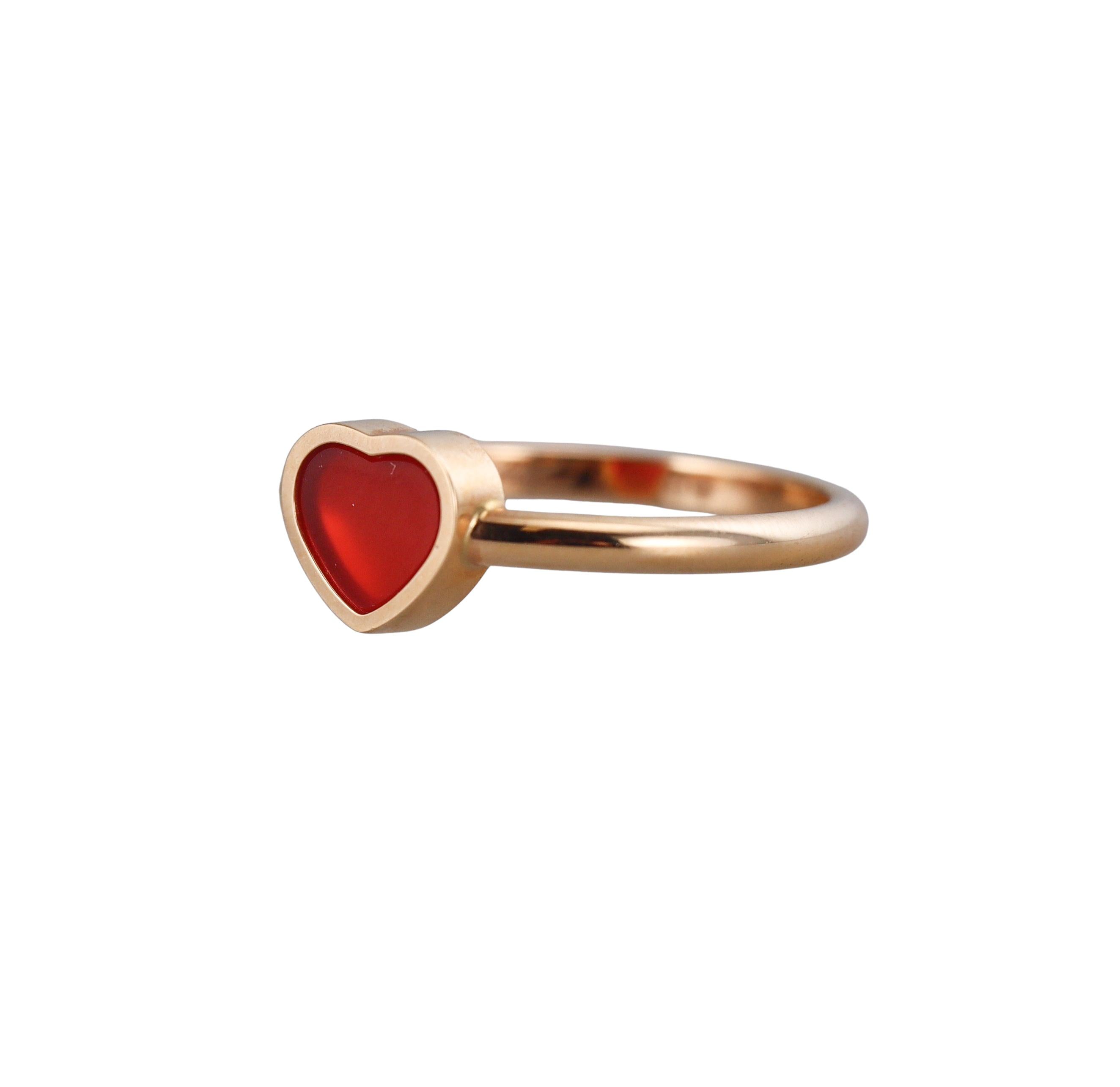 Chopard Happy Hearts Red Enamel Gold Ring 82A086-5811