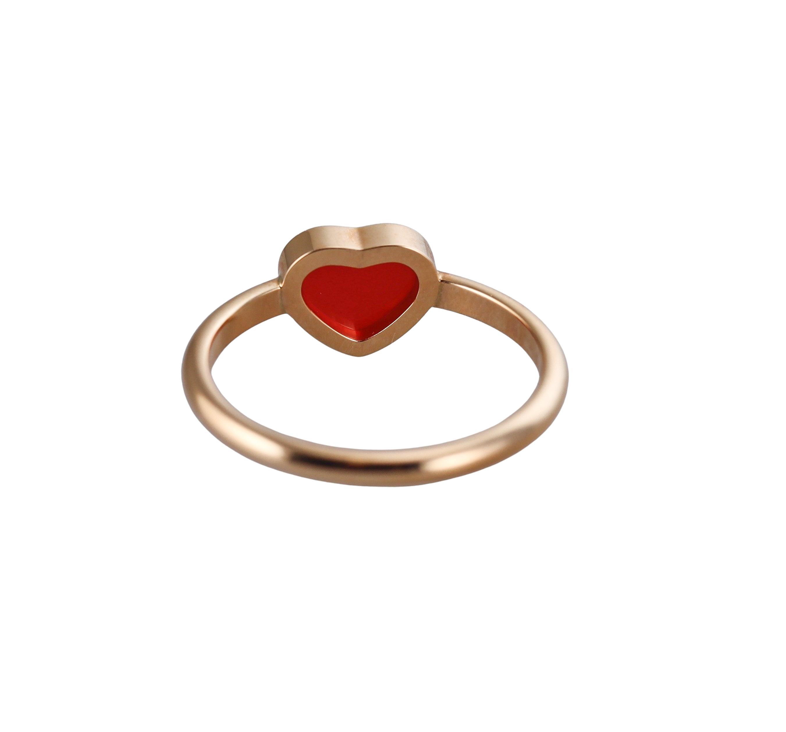 Chopard Happy Hearts Red Enamel Gold Ring 82A086-5811