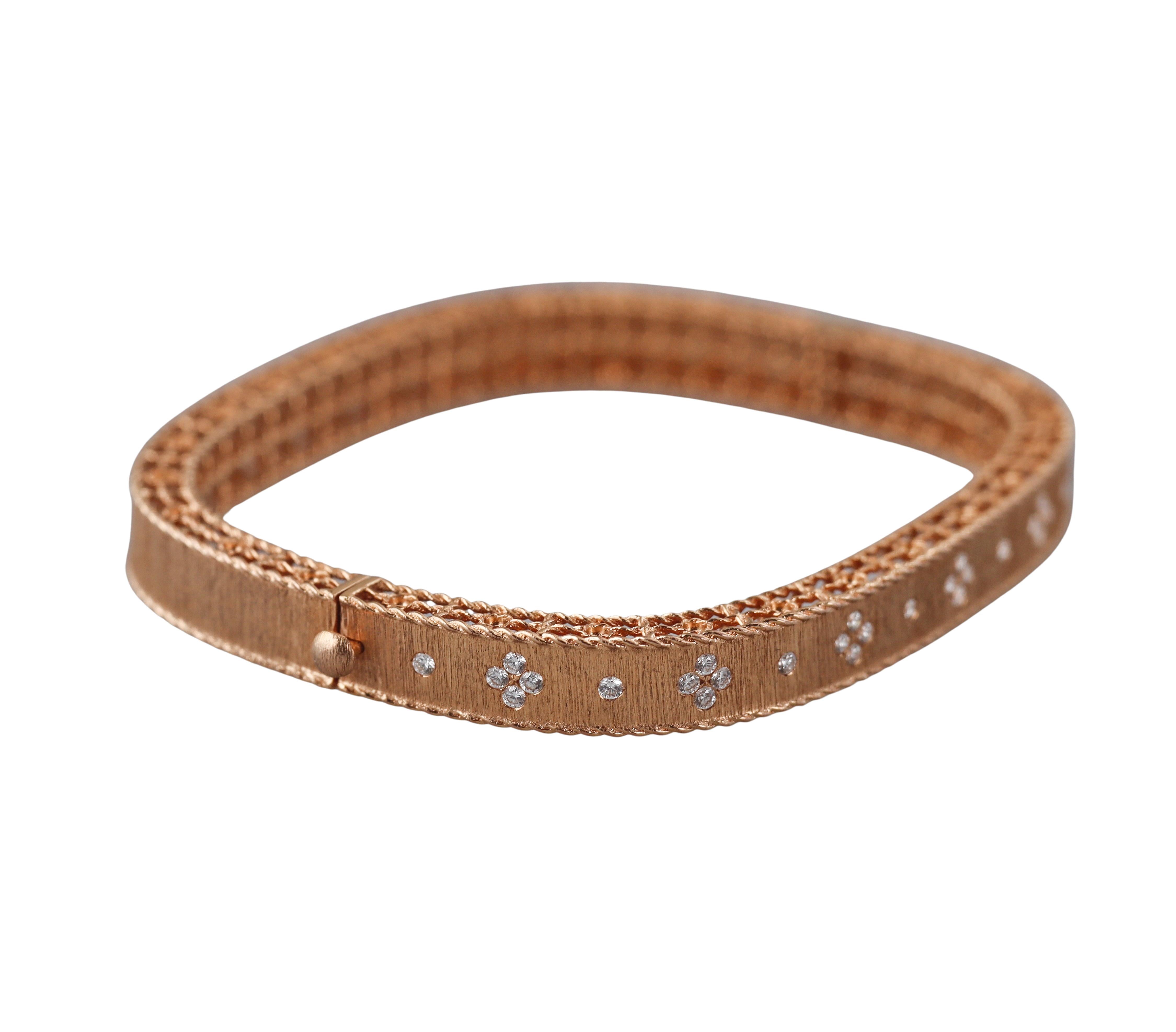 Roberto Coin Princess Rose Gold Diamond Bracelet