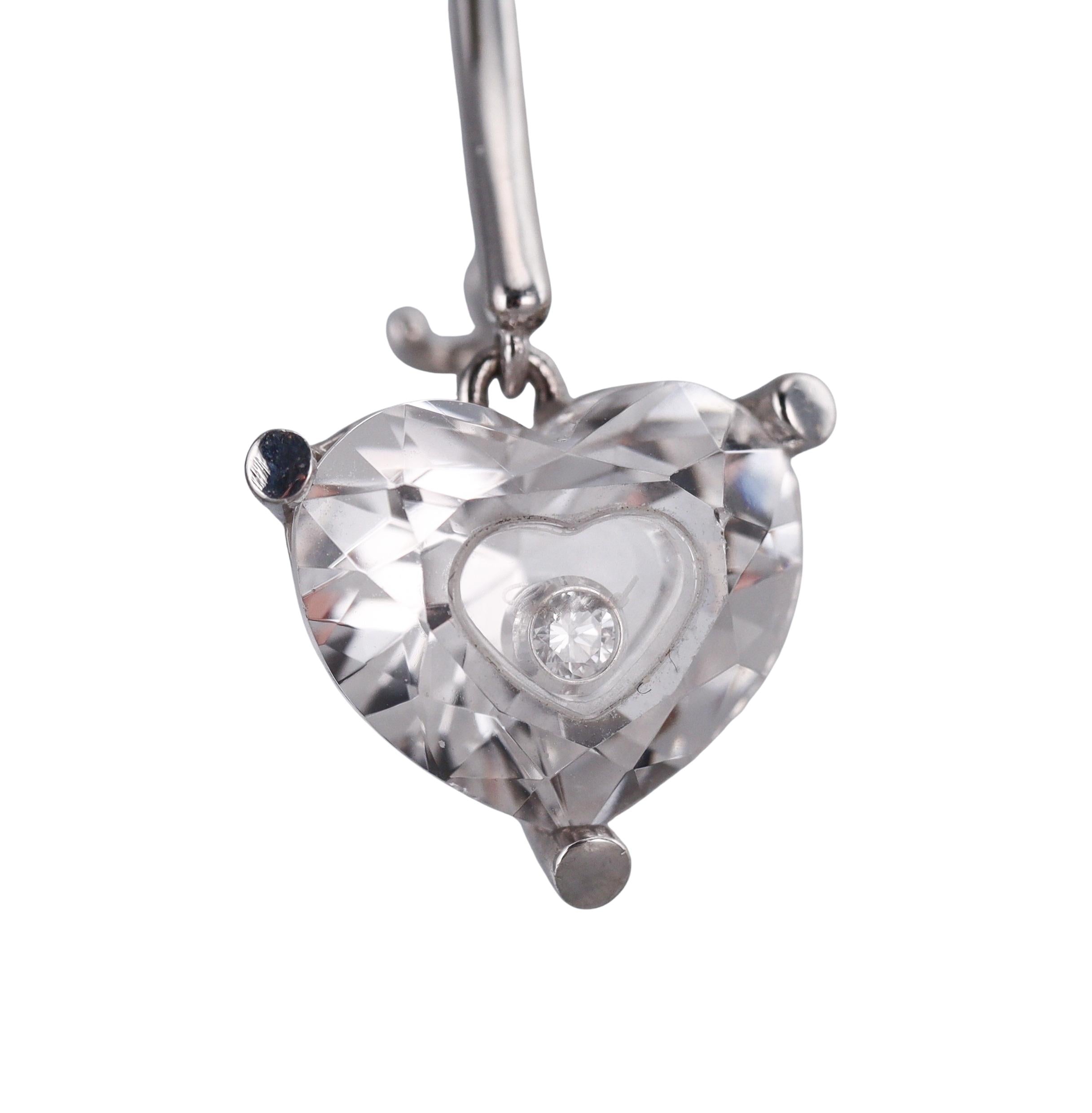 Chopard Happy Hearts Crystal Diamond Gold Earrings 836809-1006