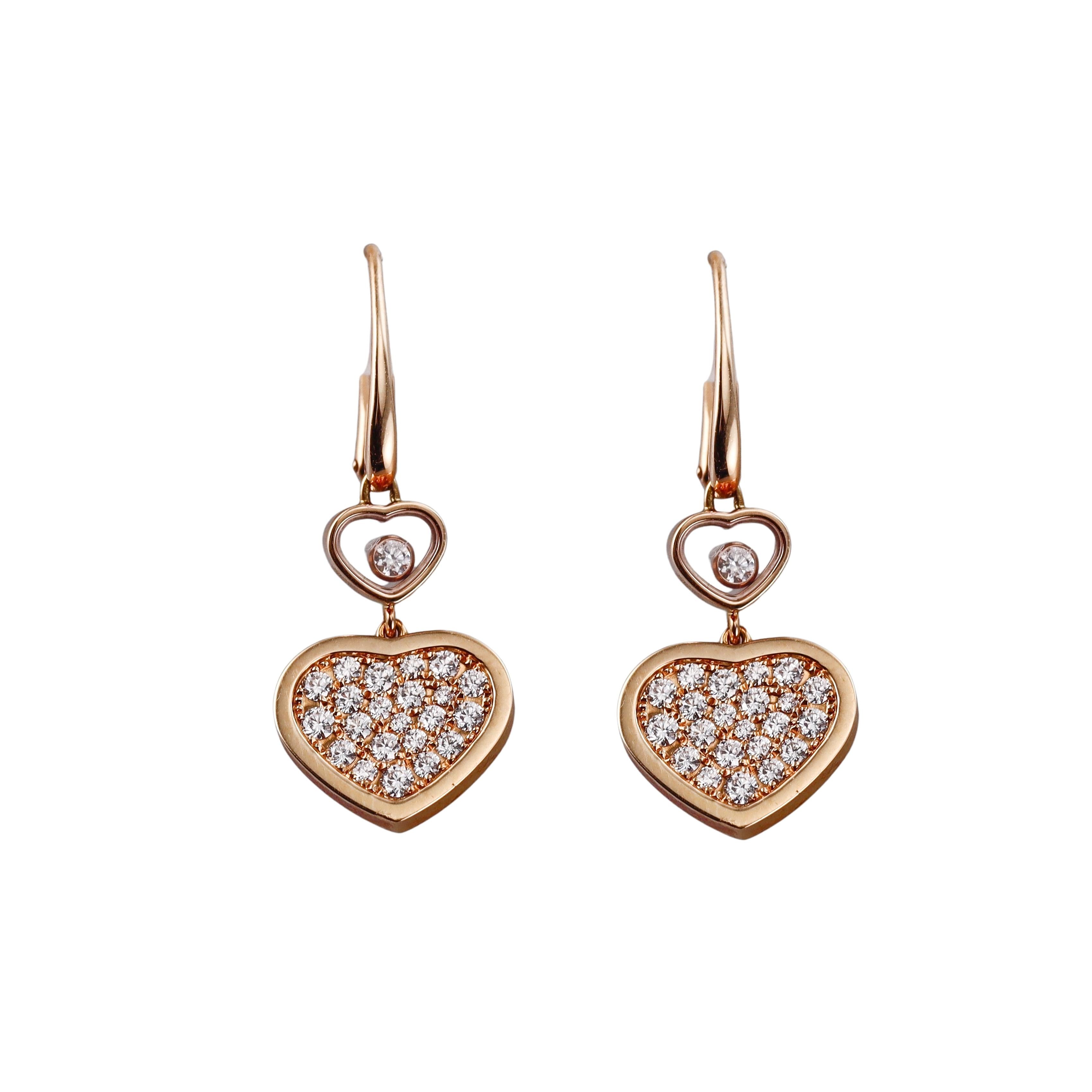 Chopard Happy Hearts Diamond Gold Earrings 837482-5009
