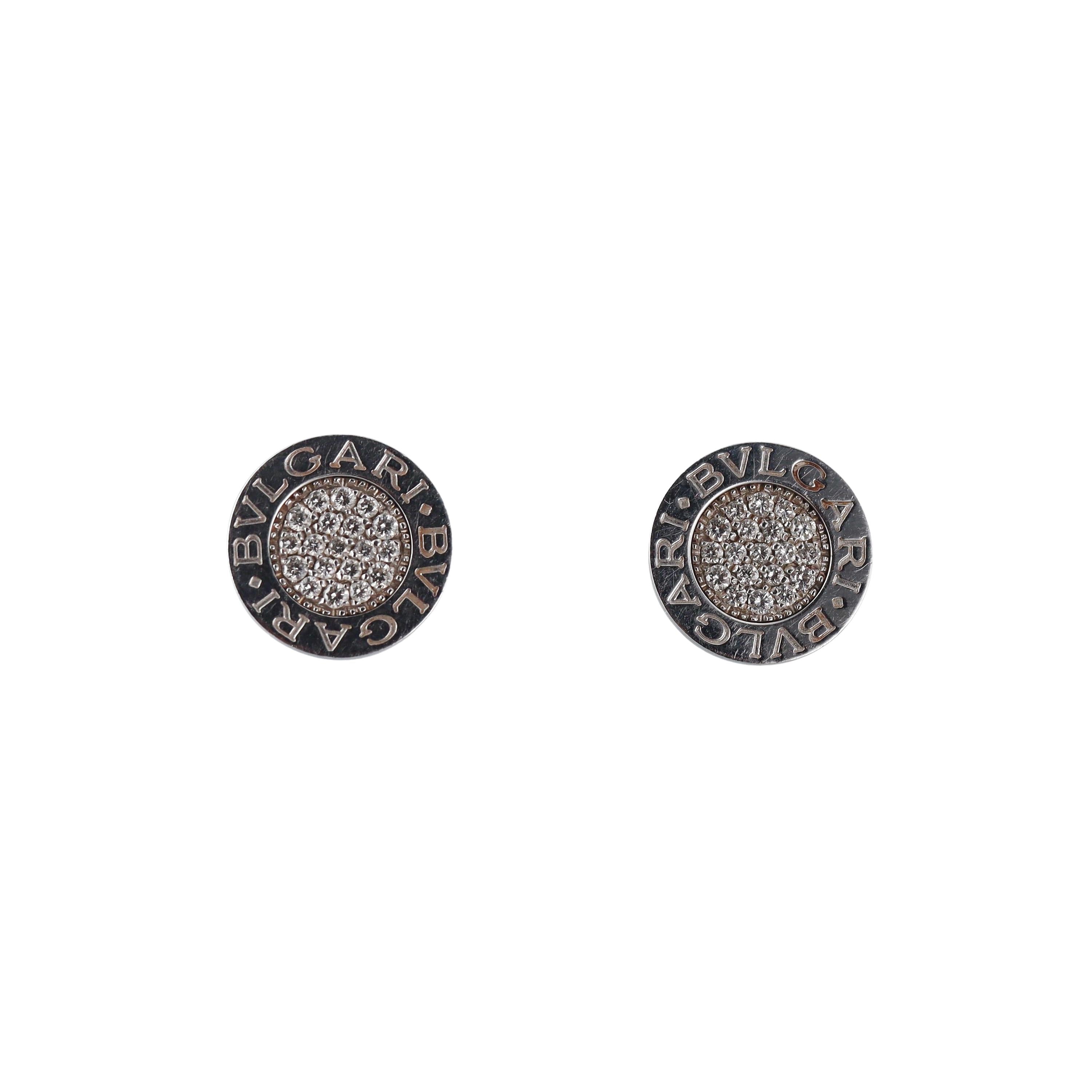 Bulgari Bvlgari Diamond Gold Stud Earrings