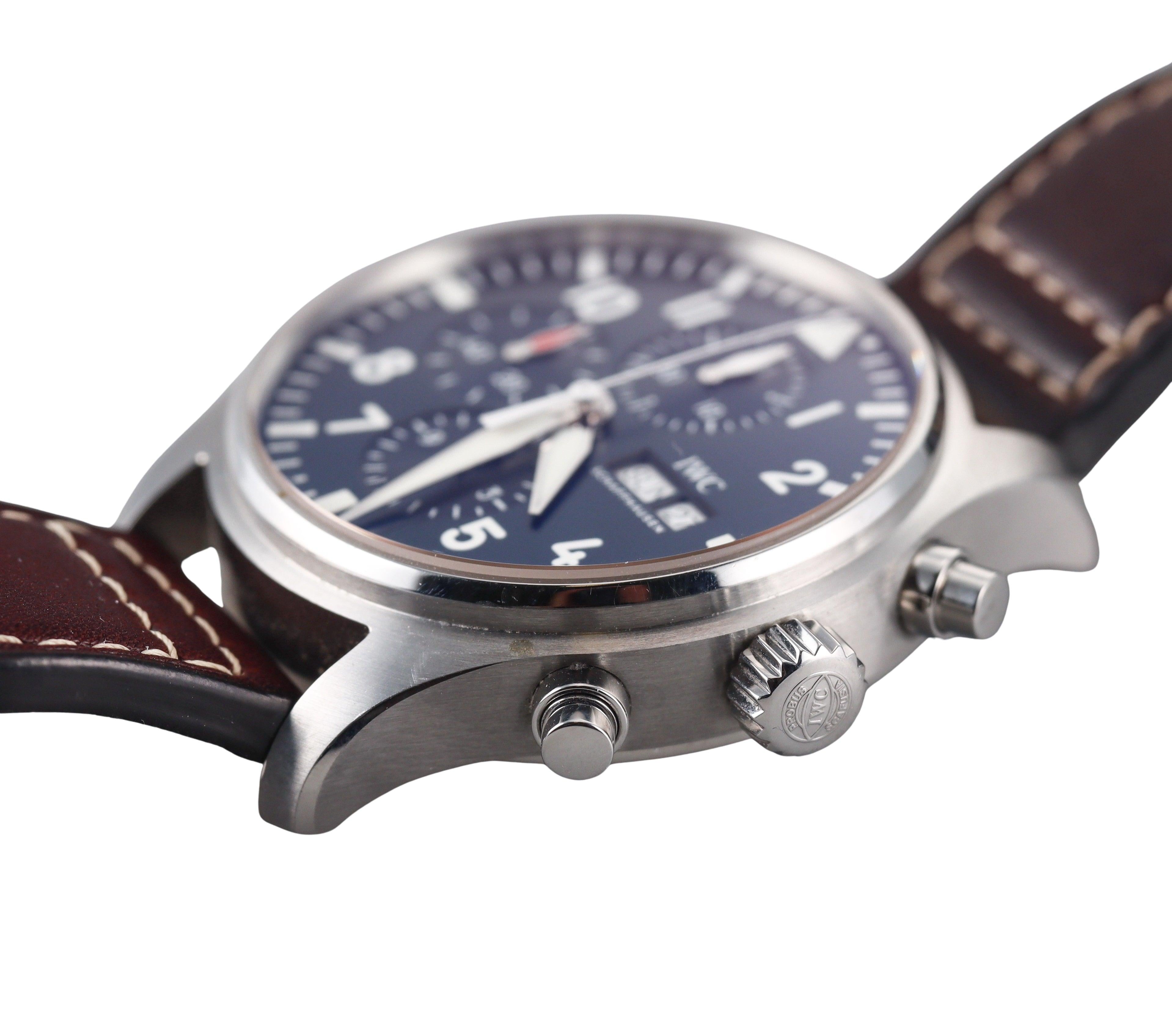 IWC Pilot's Le Petit Prince Blue Dial Chronograph Watch IW377714