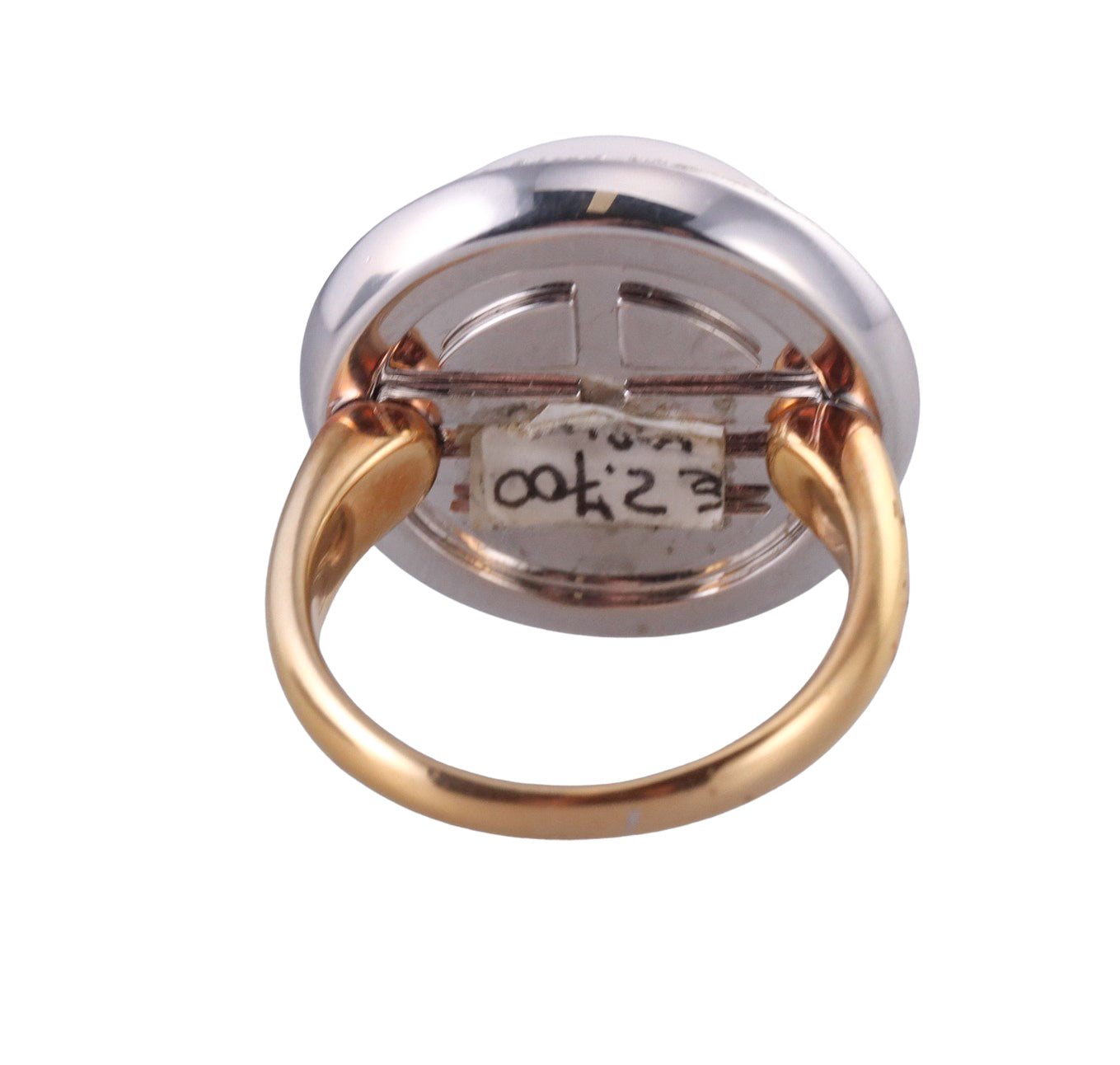 Mimi Milano Gold Diamond White Agate Ring
