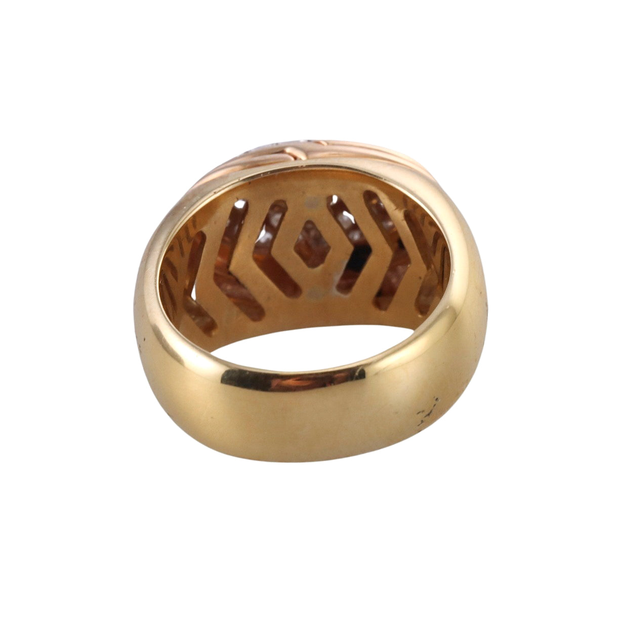 Italian Modern Gold Diamond Dome Ring