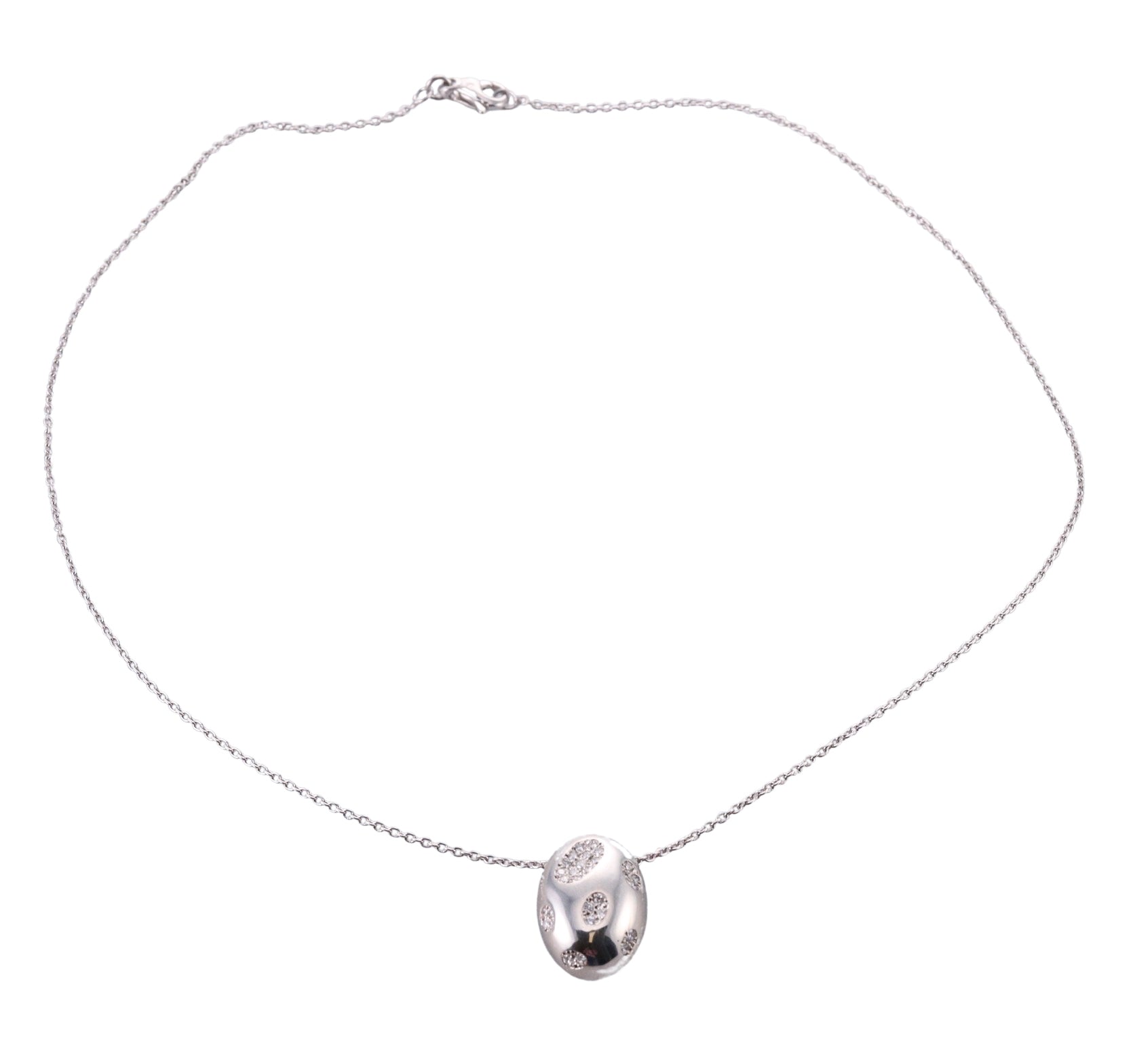 Faraone Gold Diamond Oval Pendant Necklace