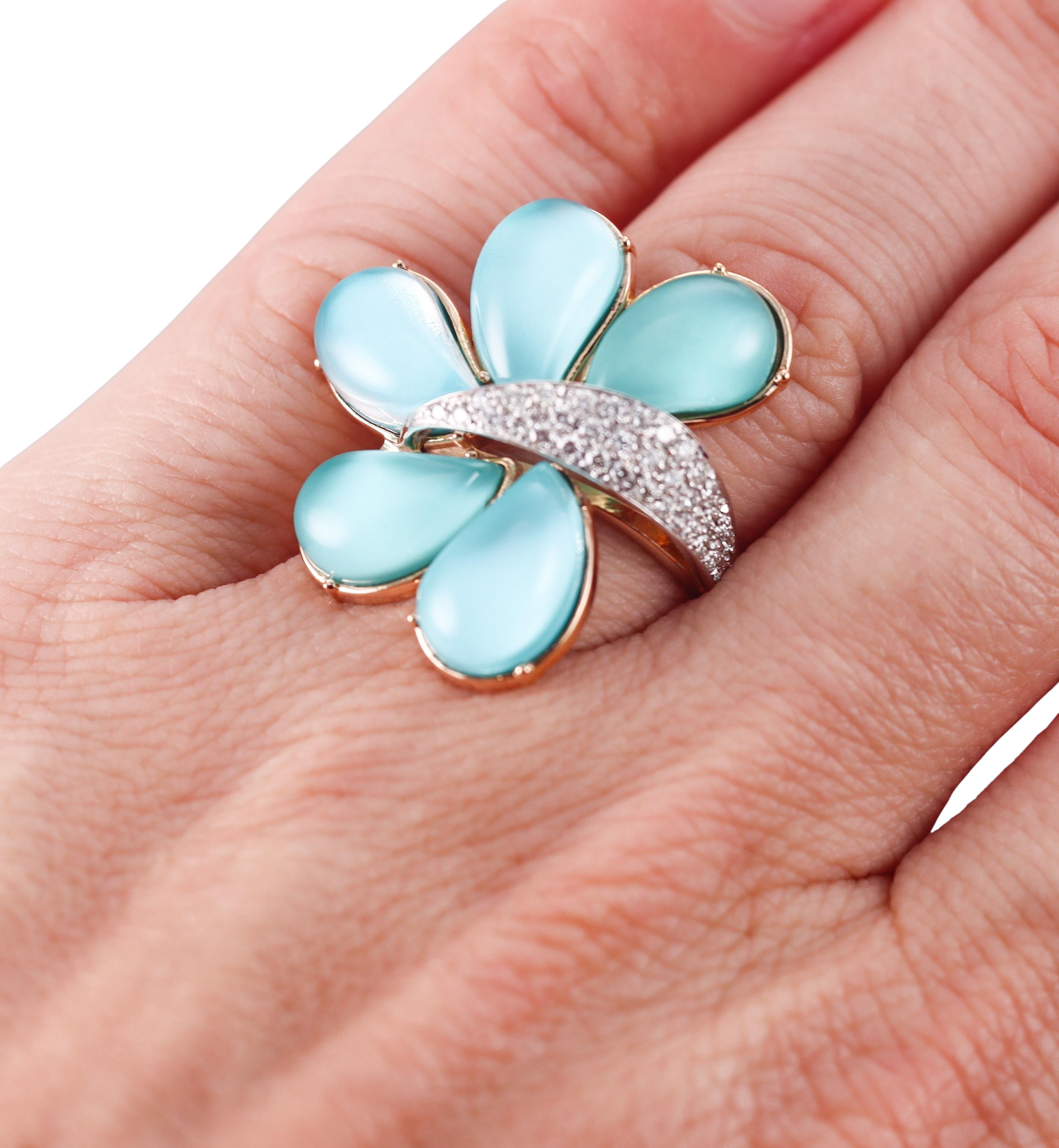Tavanti 18k Gold Diamond Turquoise Ring