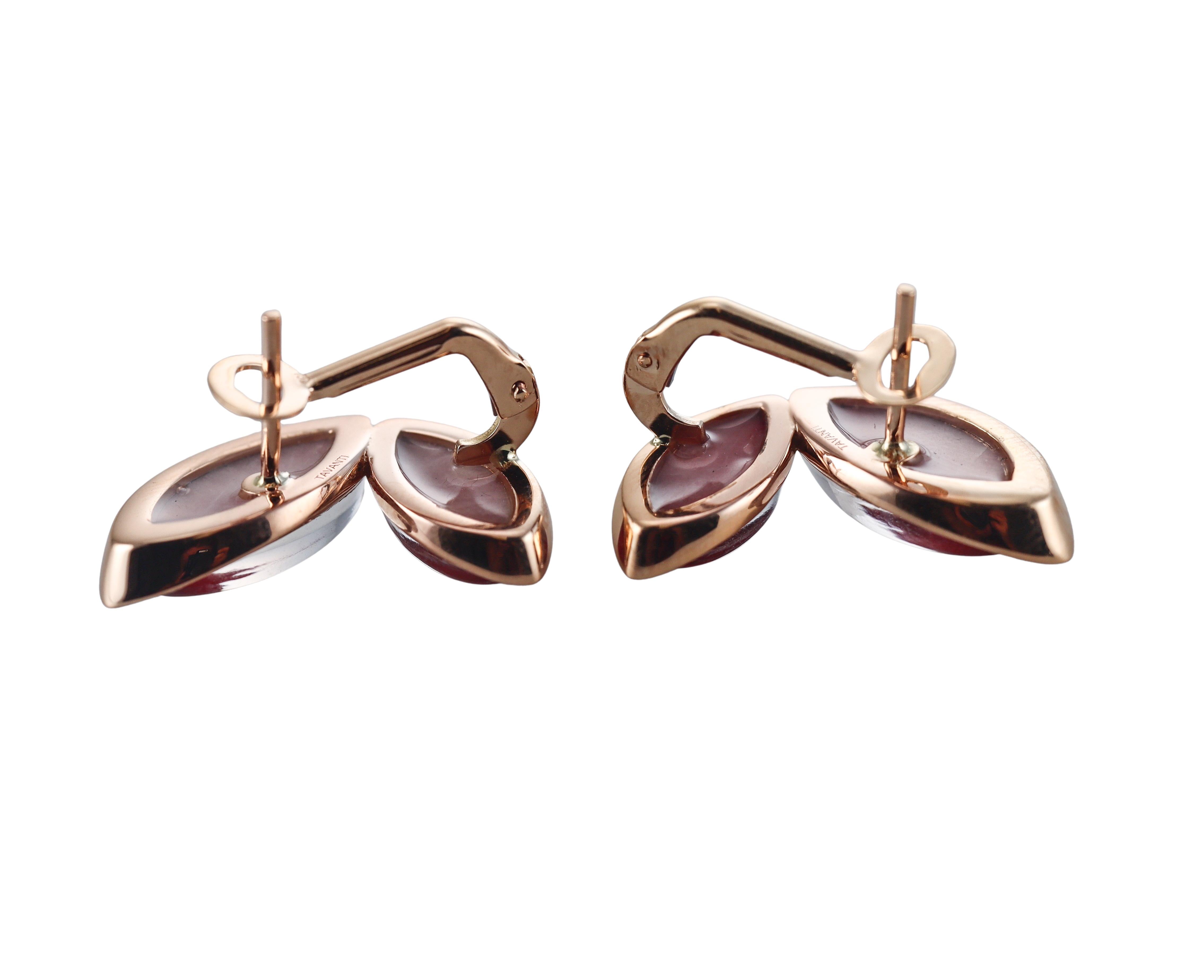 Tavanti 18k Gold Diamond Red Aventurine Butterfly Earrings