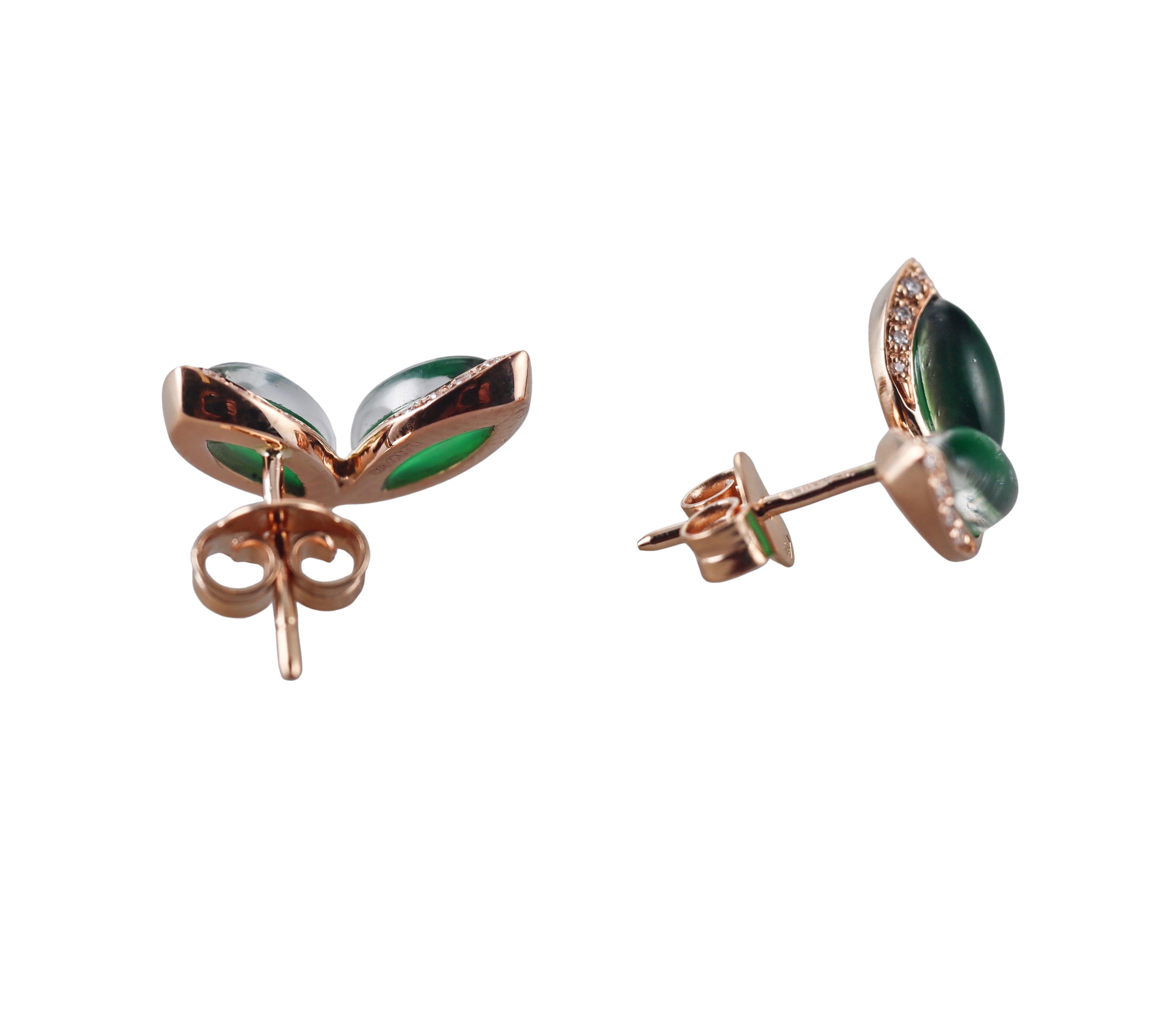 Tavanti 18k Gold Diamond Aventurine Small Earrings
