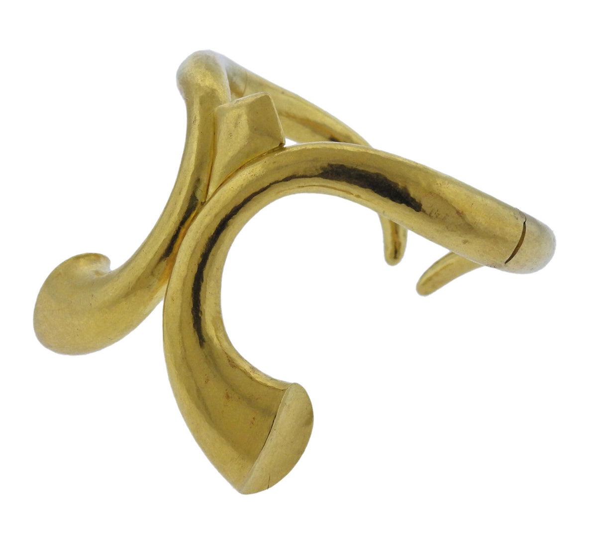 Lalaounis Greece Gold Cuff Bracelet