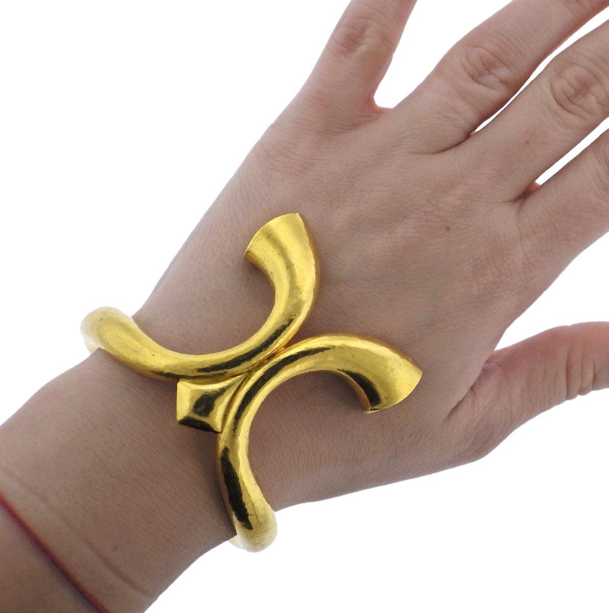 Lalaounis Greece Gold Cuff Bracelet