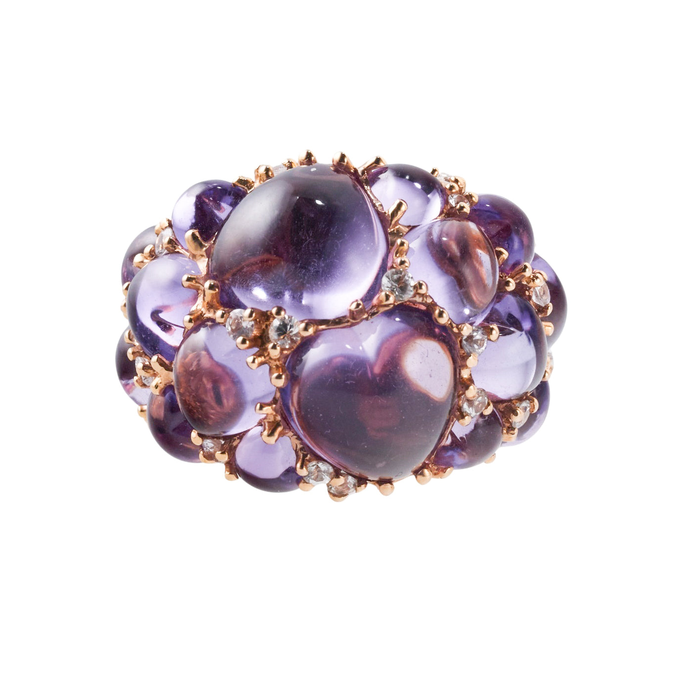 Mimi Milano Amethyst Sapphire Gold Dome Ring