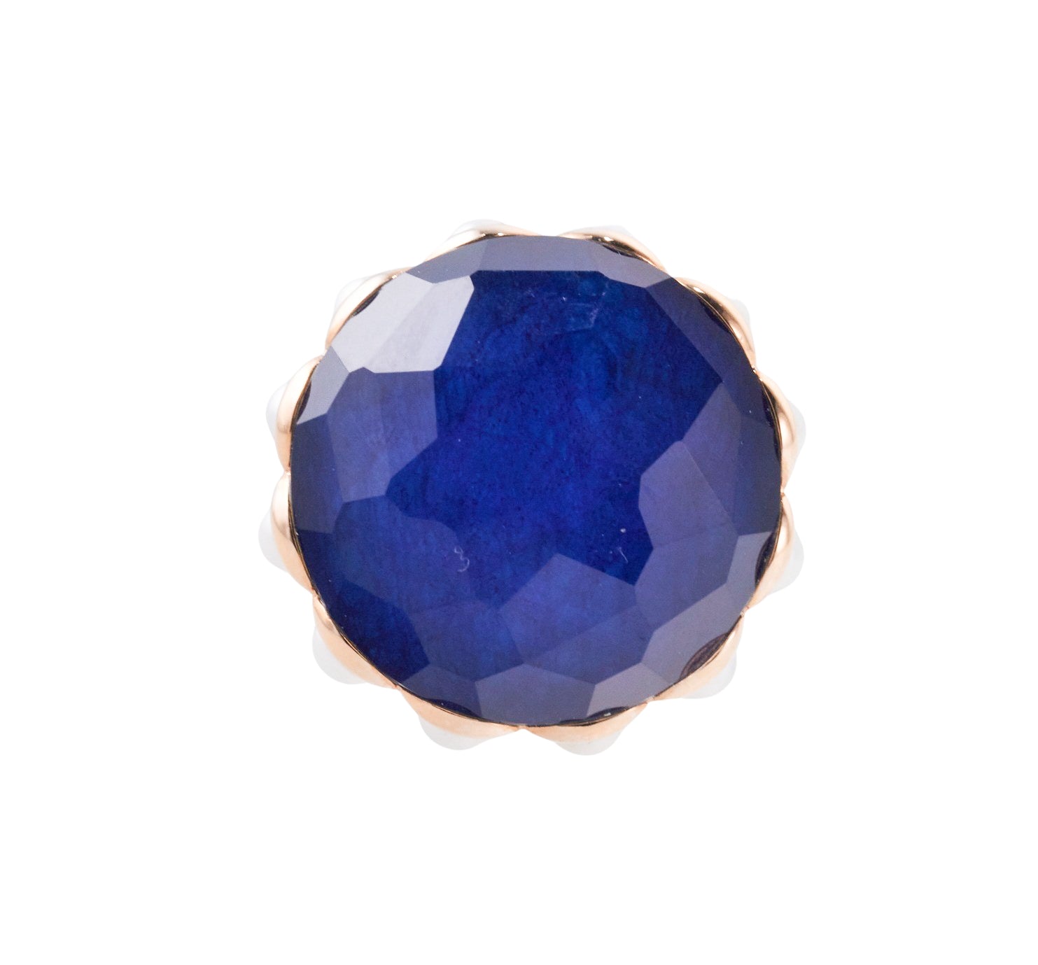 Mimi Milano Belle Blue Crystal Pearl Gold Ring