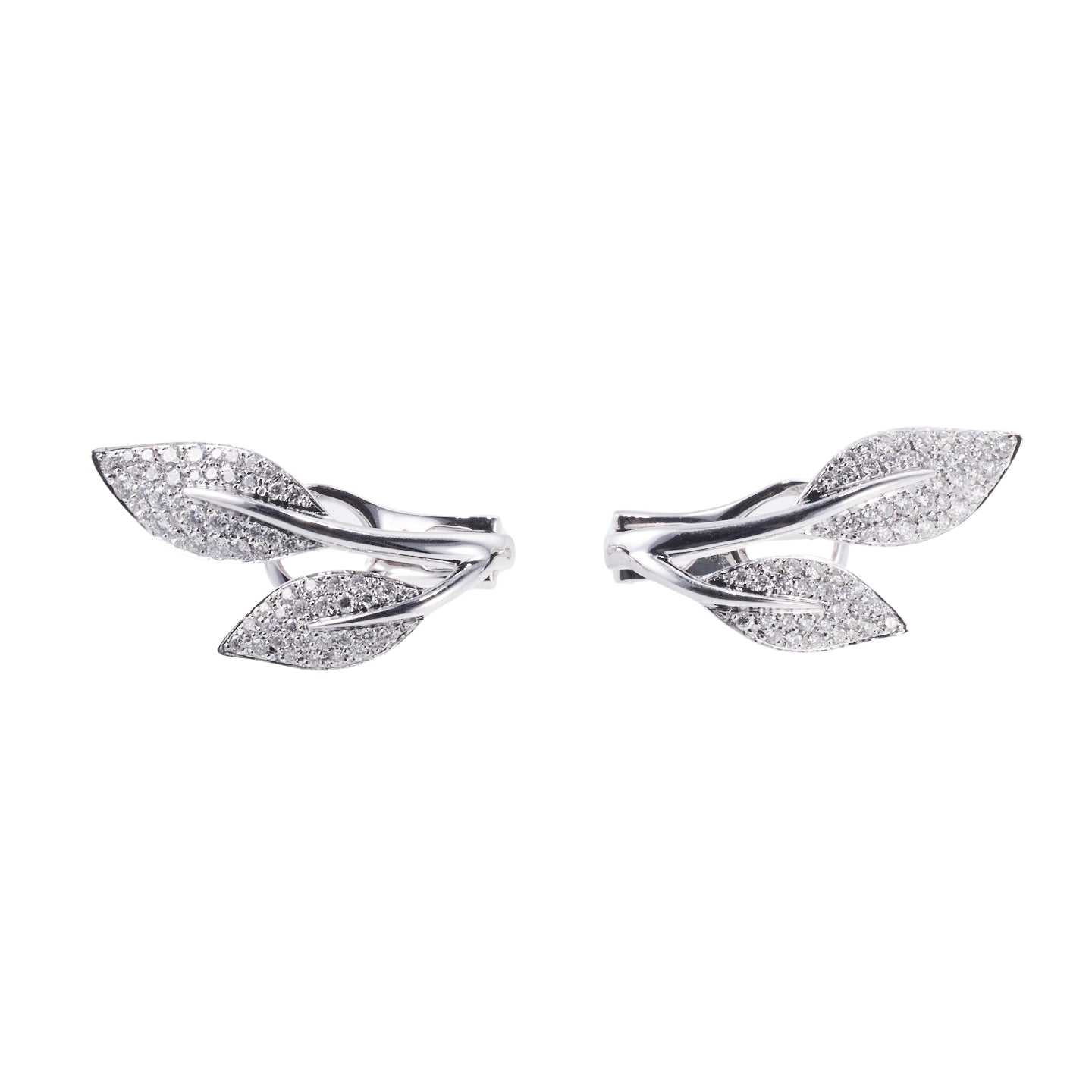 Mimi Milano Foglia Diamond Gold Leaf Earrings