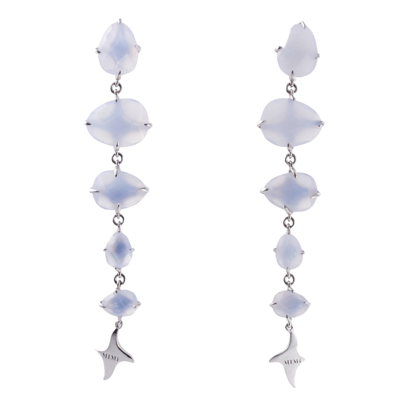 Mimi Milano Mila Chalcedony Gold Drop Earrings