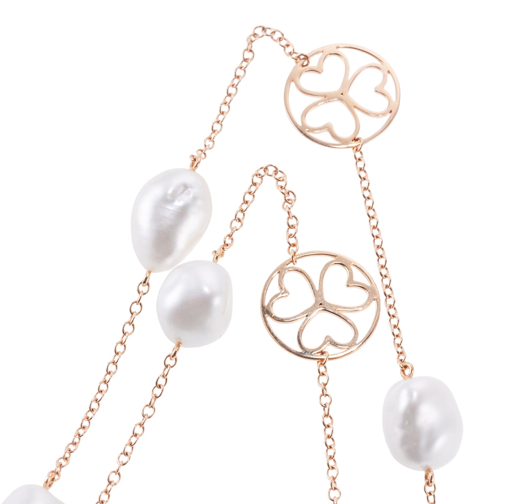 Mimi Milano Blanche Pearl Gold Station Necklace