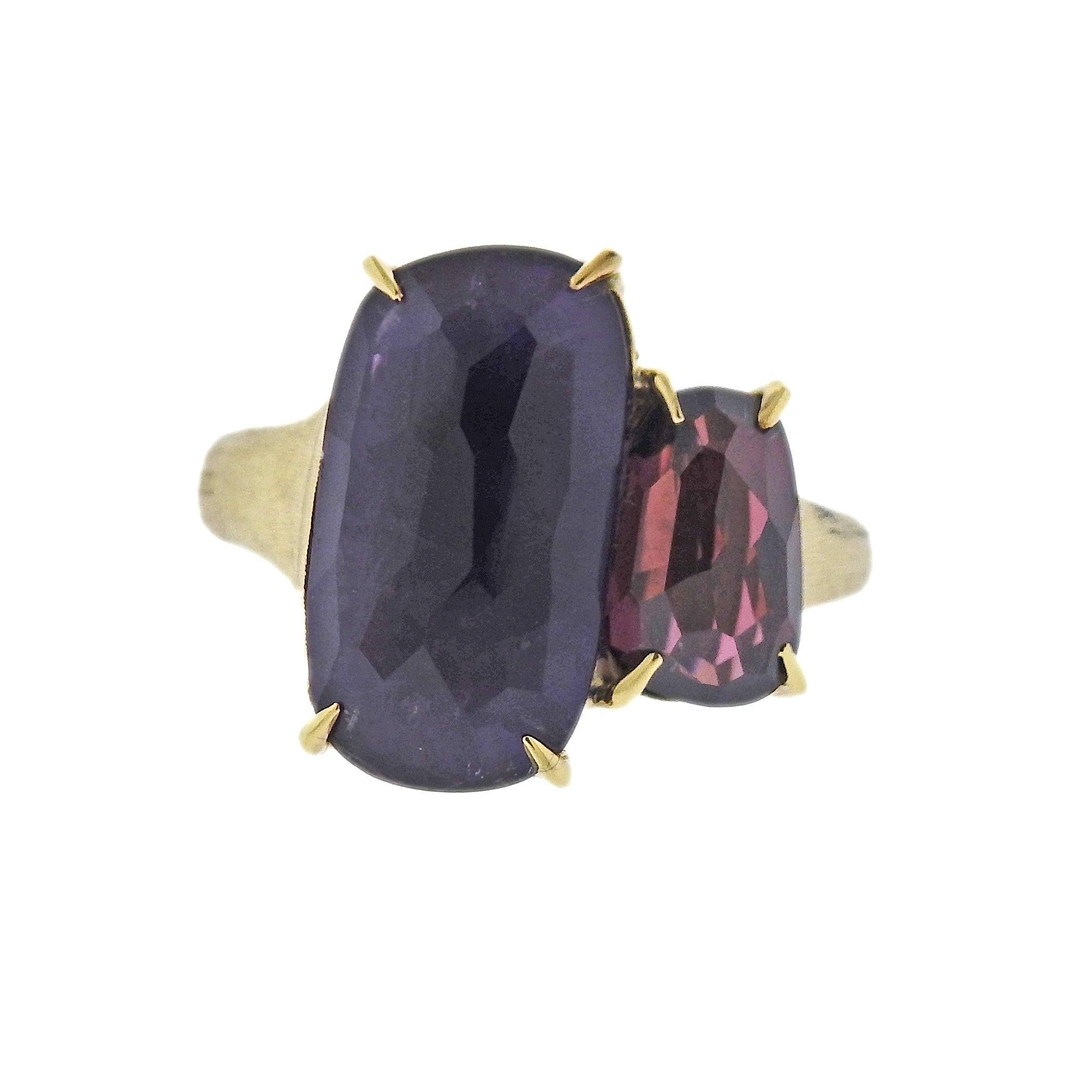 Marco Bicego Murano Gold Amethyst Rhodolite Large Ring