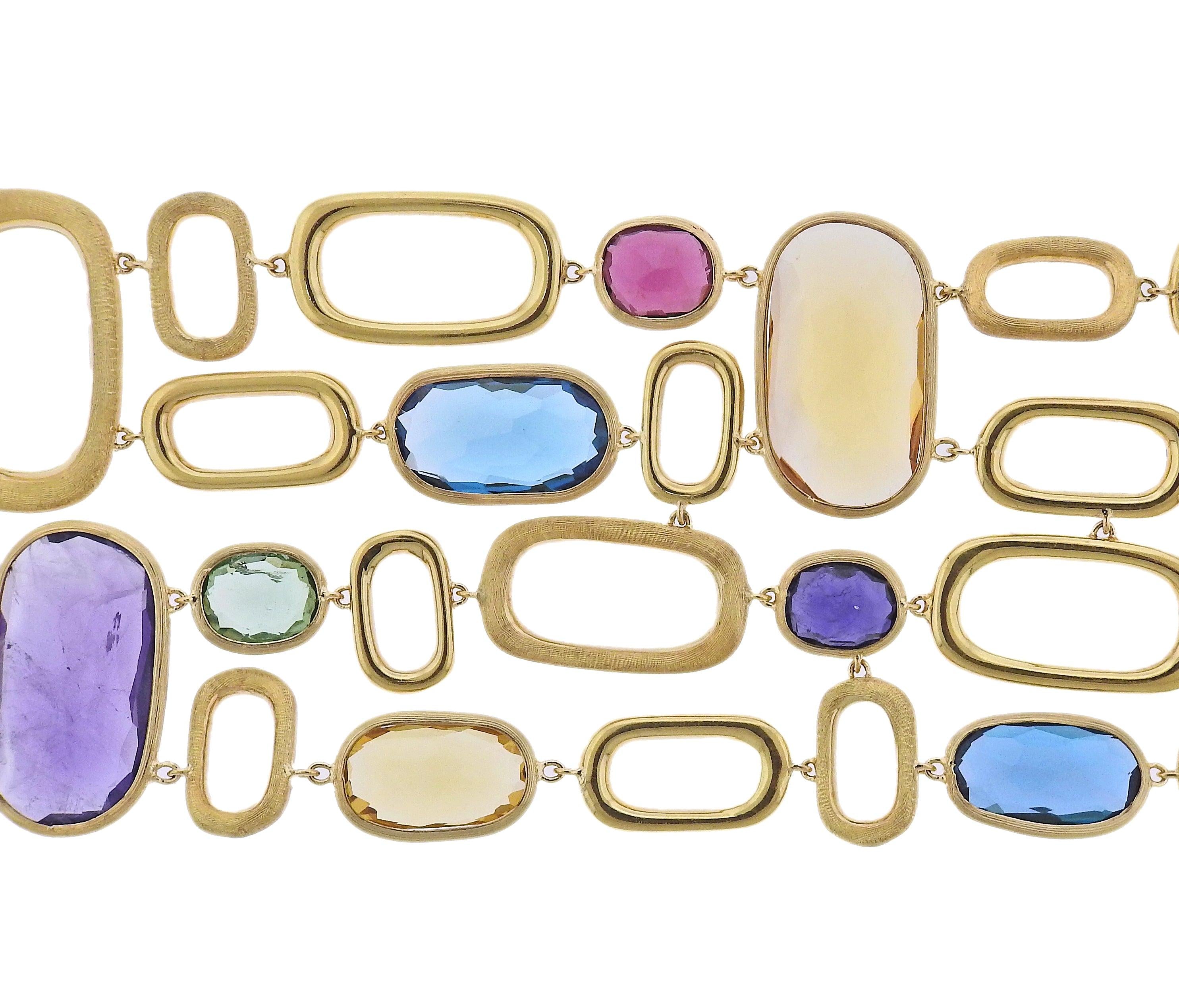 Marco Bicego Murano Gold Mix Gemstone Link Bracelet