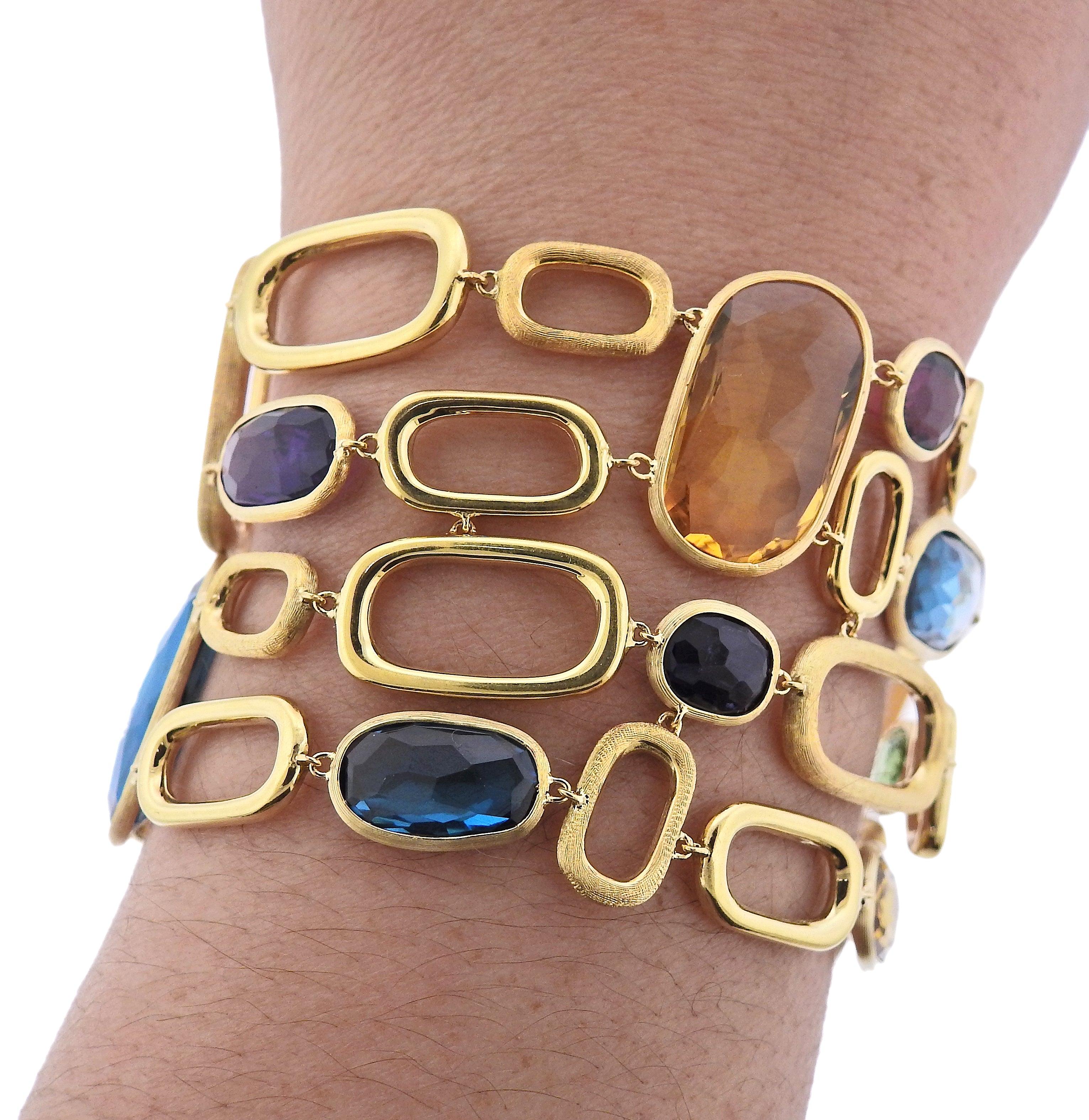Marco Bicego Murano Gold Mix Gemstone Link Bracelet