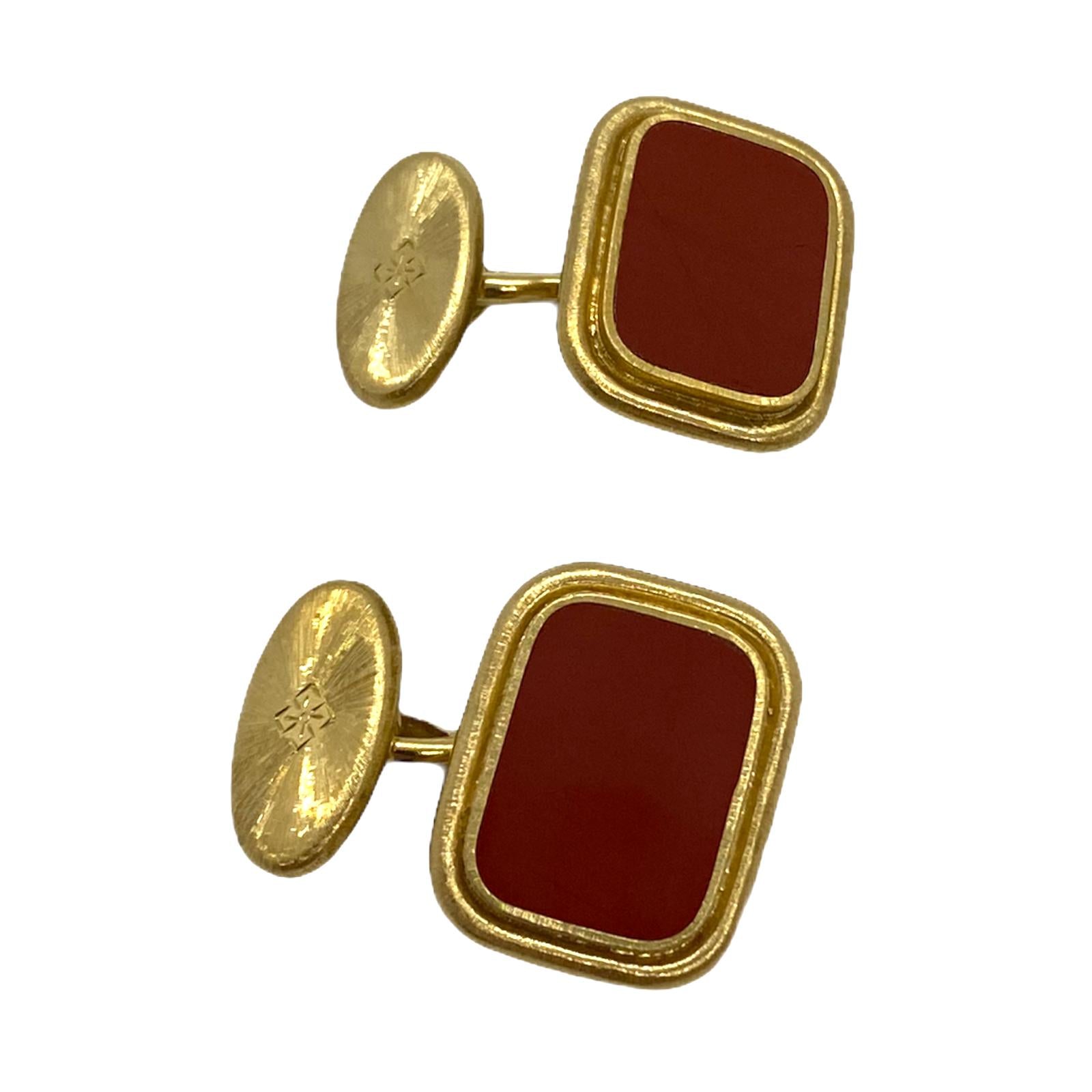 Mario Buccellati Hardstone 18k Gold Cufflinks