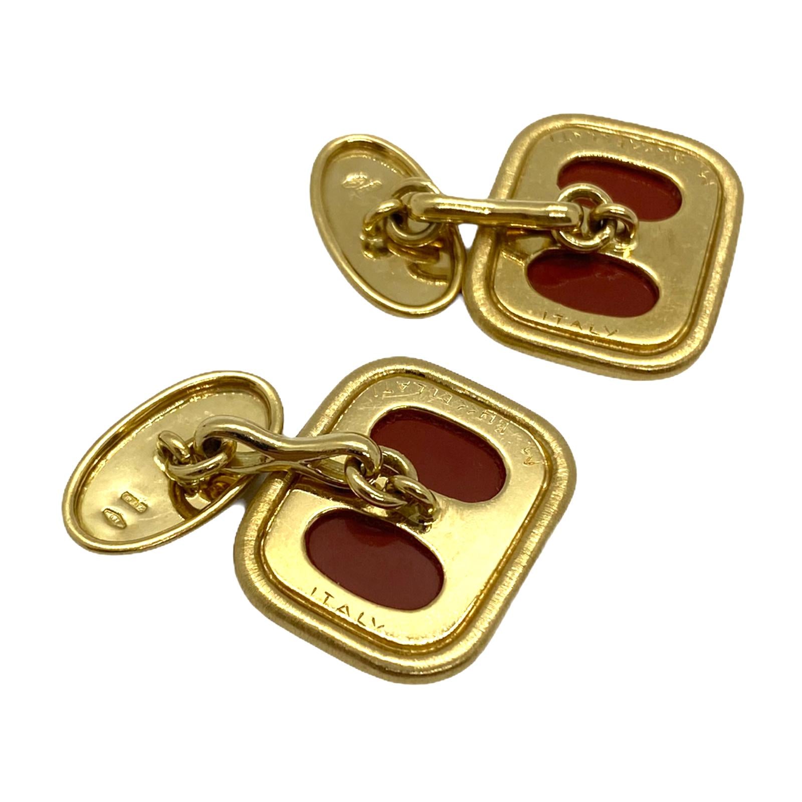 Mario Buccellati Hardstone 18k Gold Cufflinks