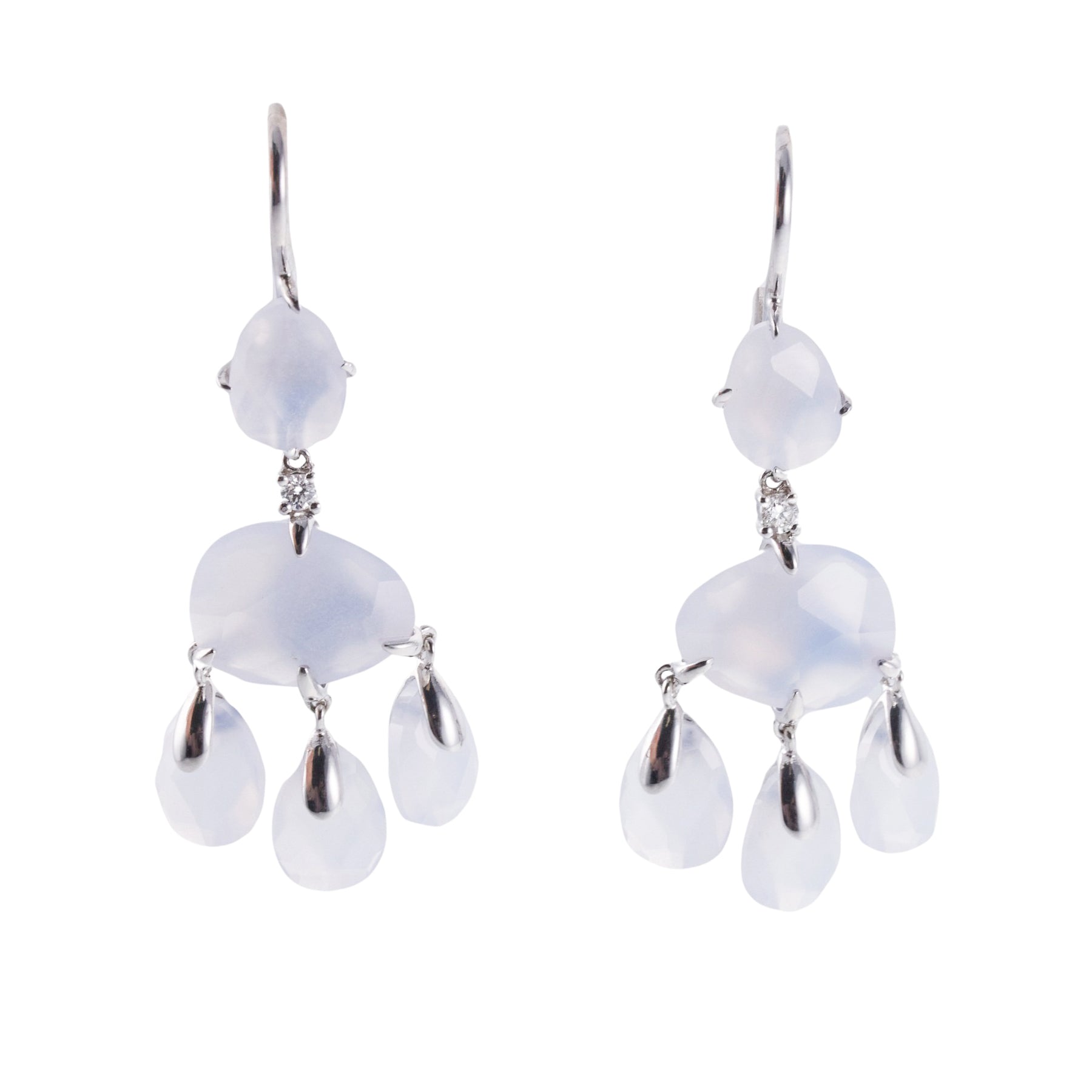 Mimi Milano Mila Chalcedony Diamond Gold Earrings